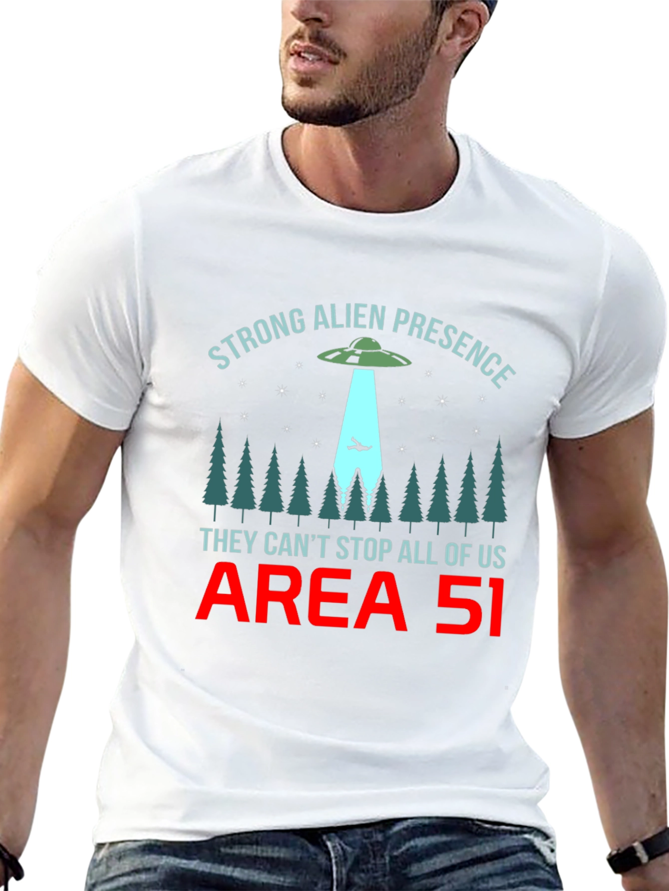 Strong Alien Presence T-Shirt Area 51 UFO Graphic Tee