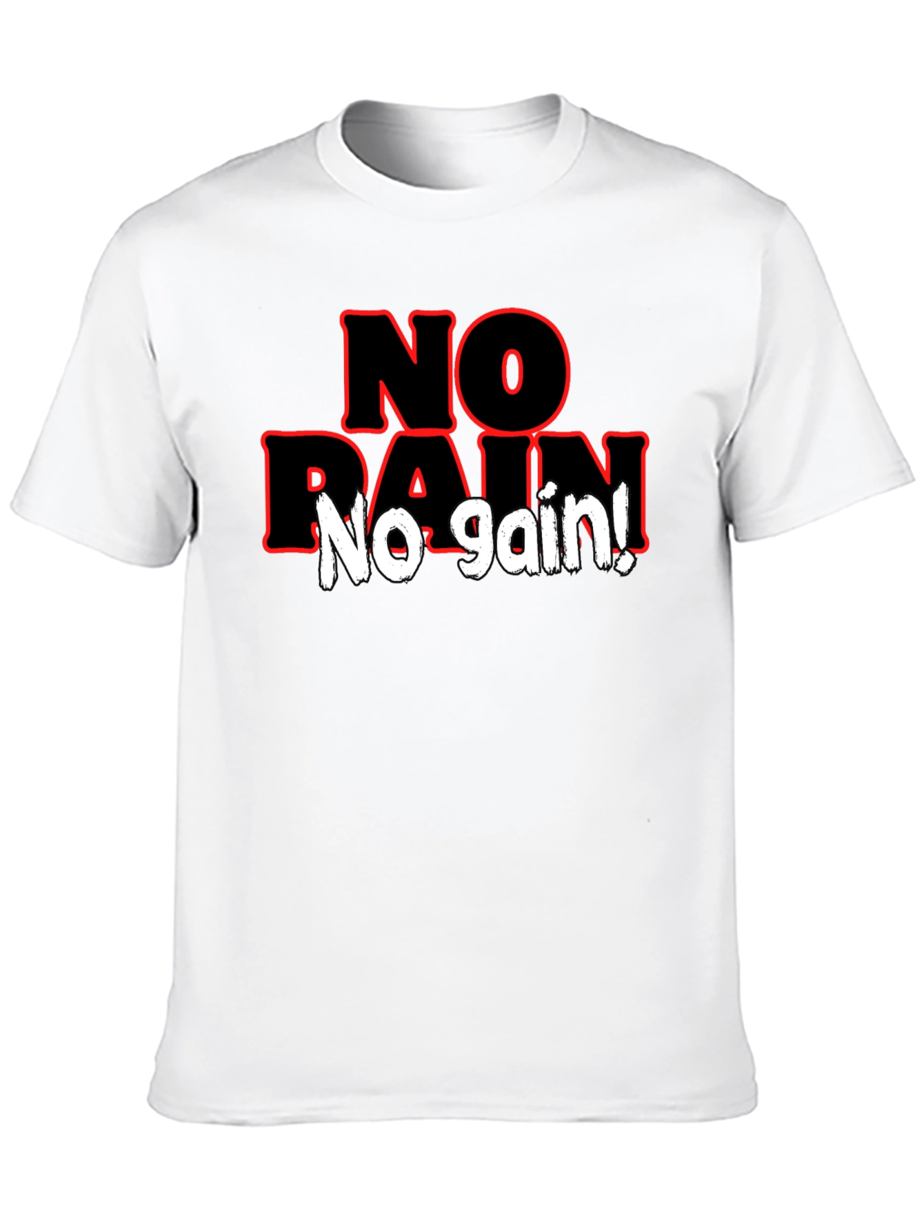 No Pain No Gain Black Graphic T-Shirt