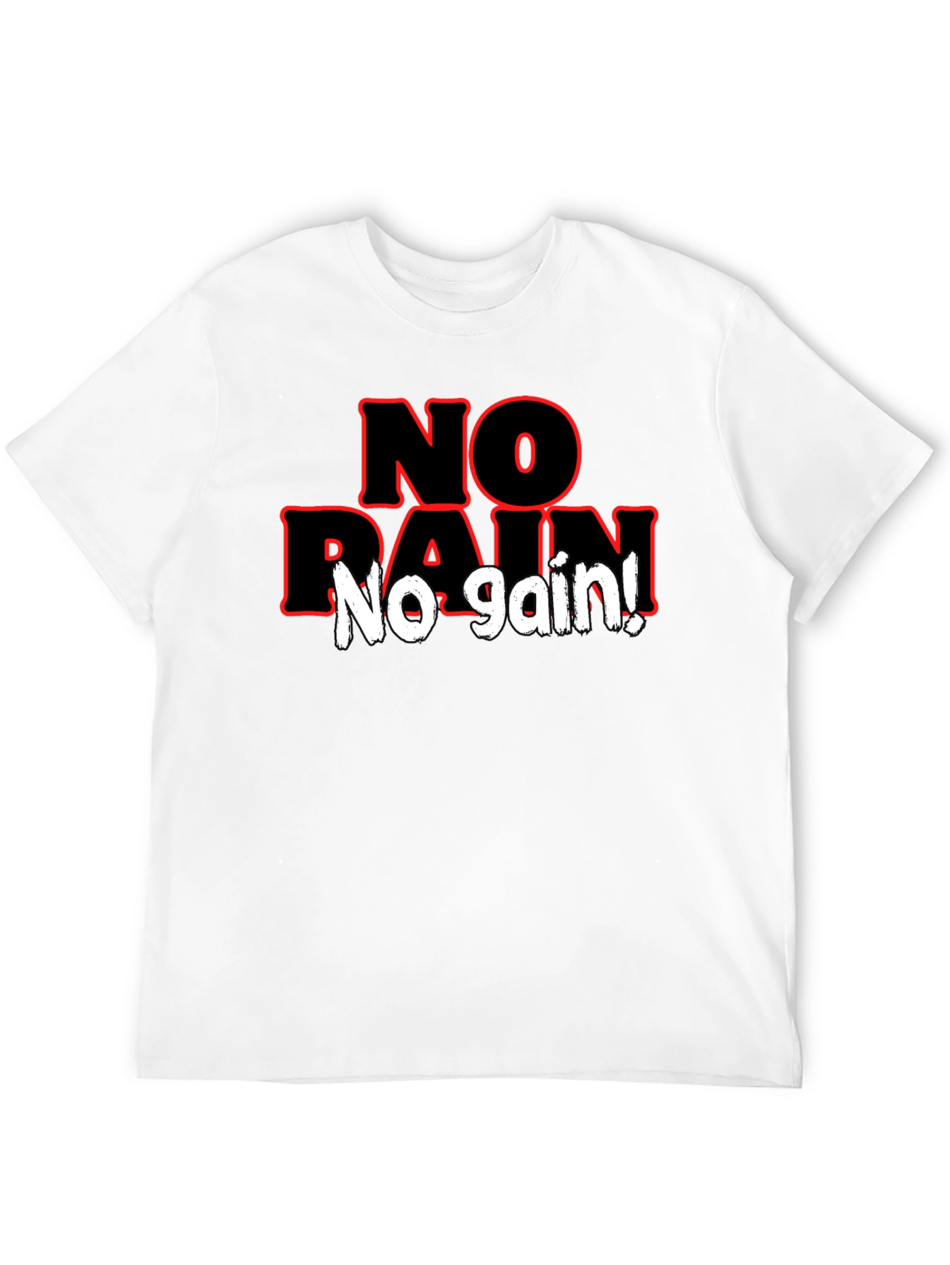No Pain No Gain Black Graphic T-Shirt