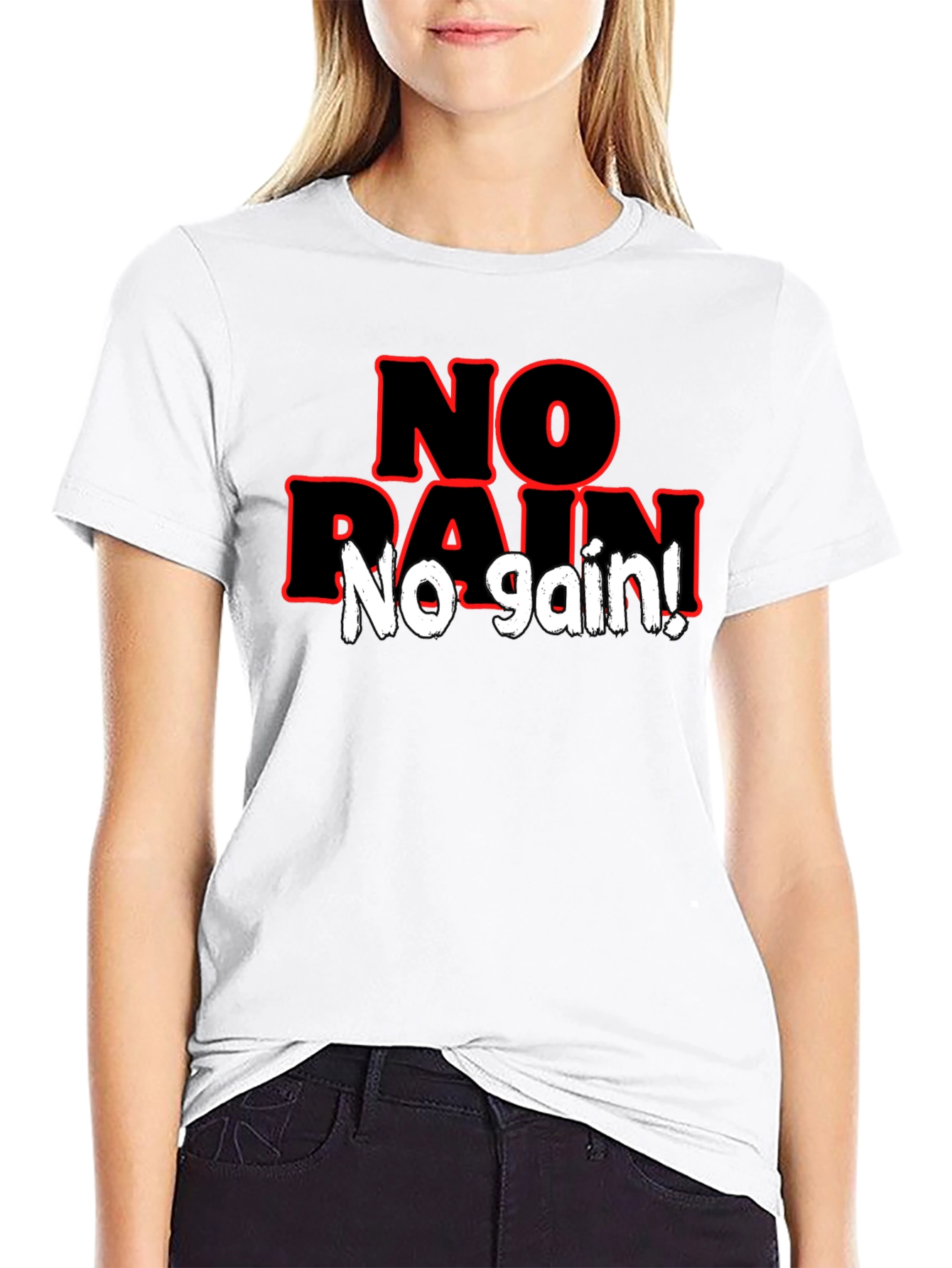 No Pain No Gain Black Graphic T-Shirt