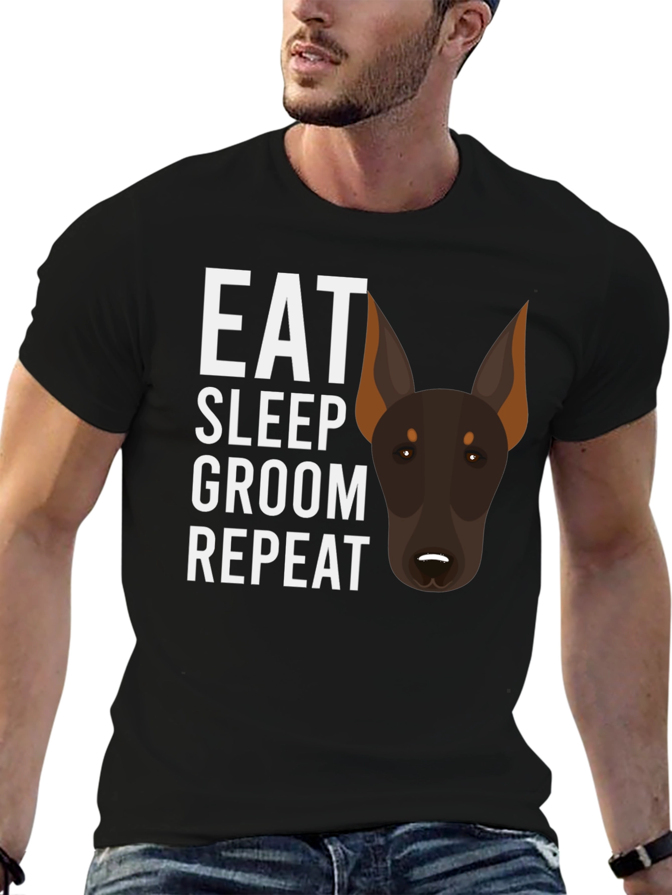 Eat Sleep Groom Repeat Doberman T-Shirt