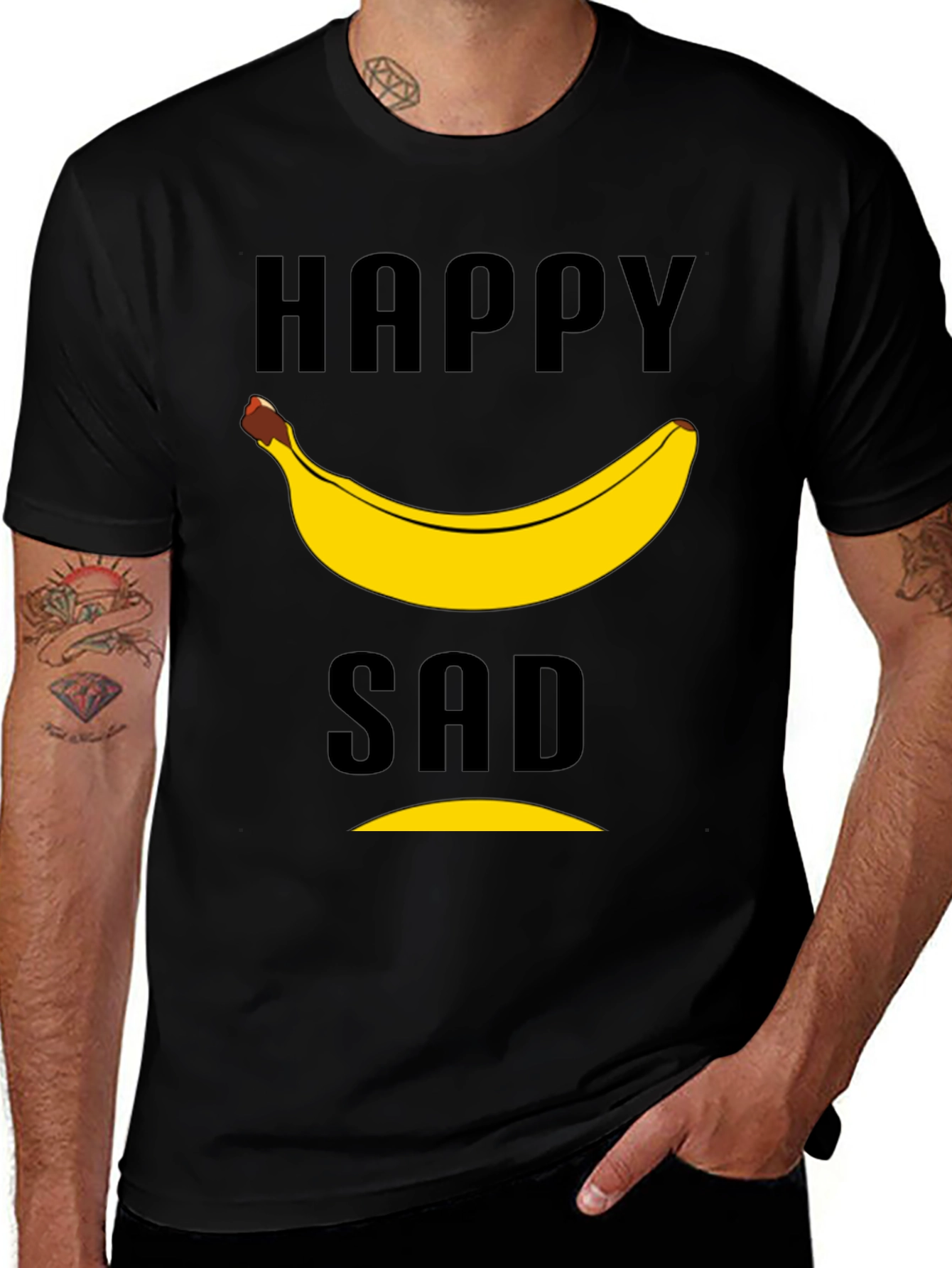 Happy Sad Banana T-Shirt - Funny Graphic Tee
