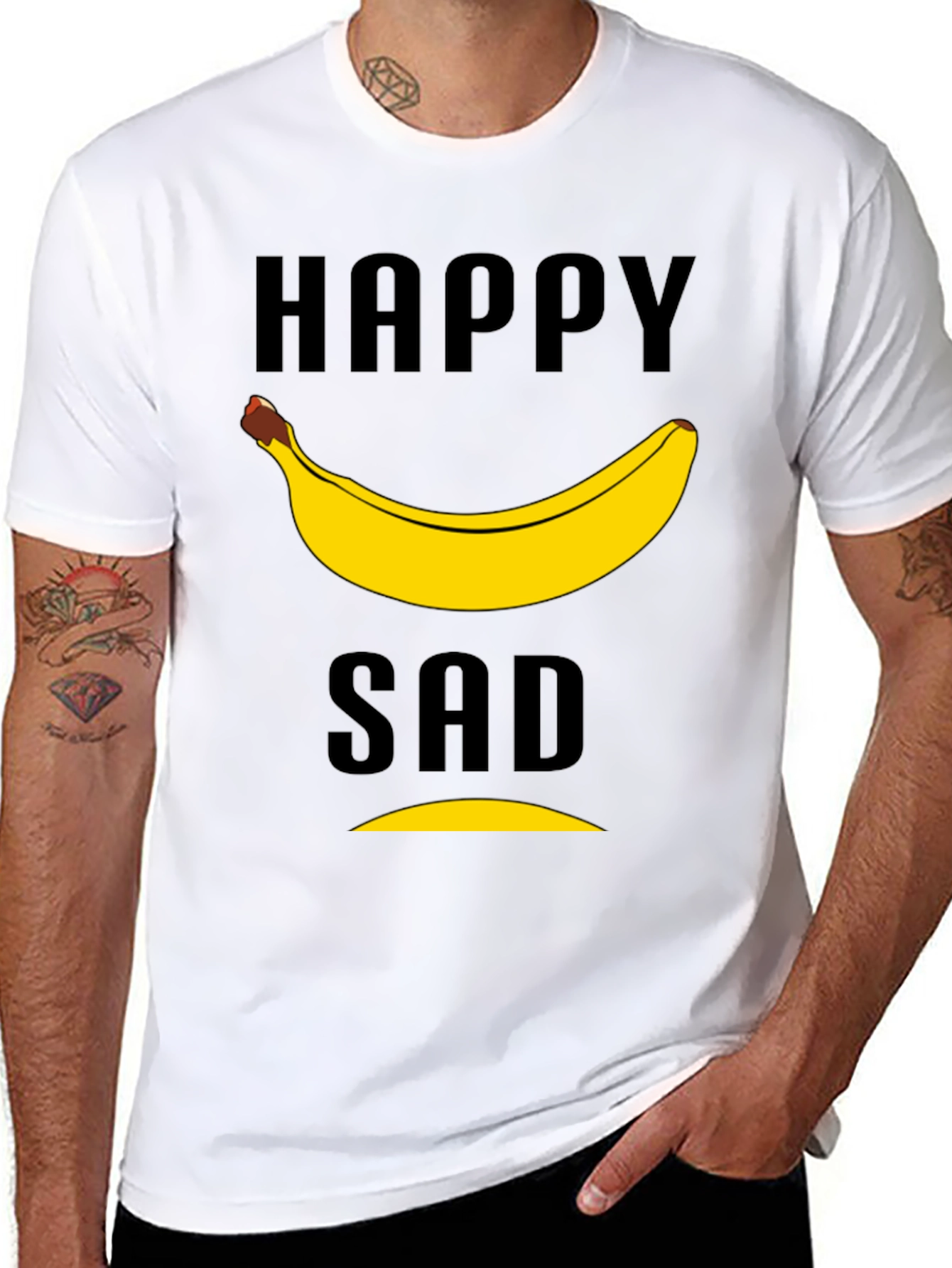 Happy Sad Banana T-Shirt - Funny Graphic Tee