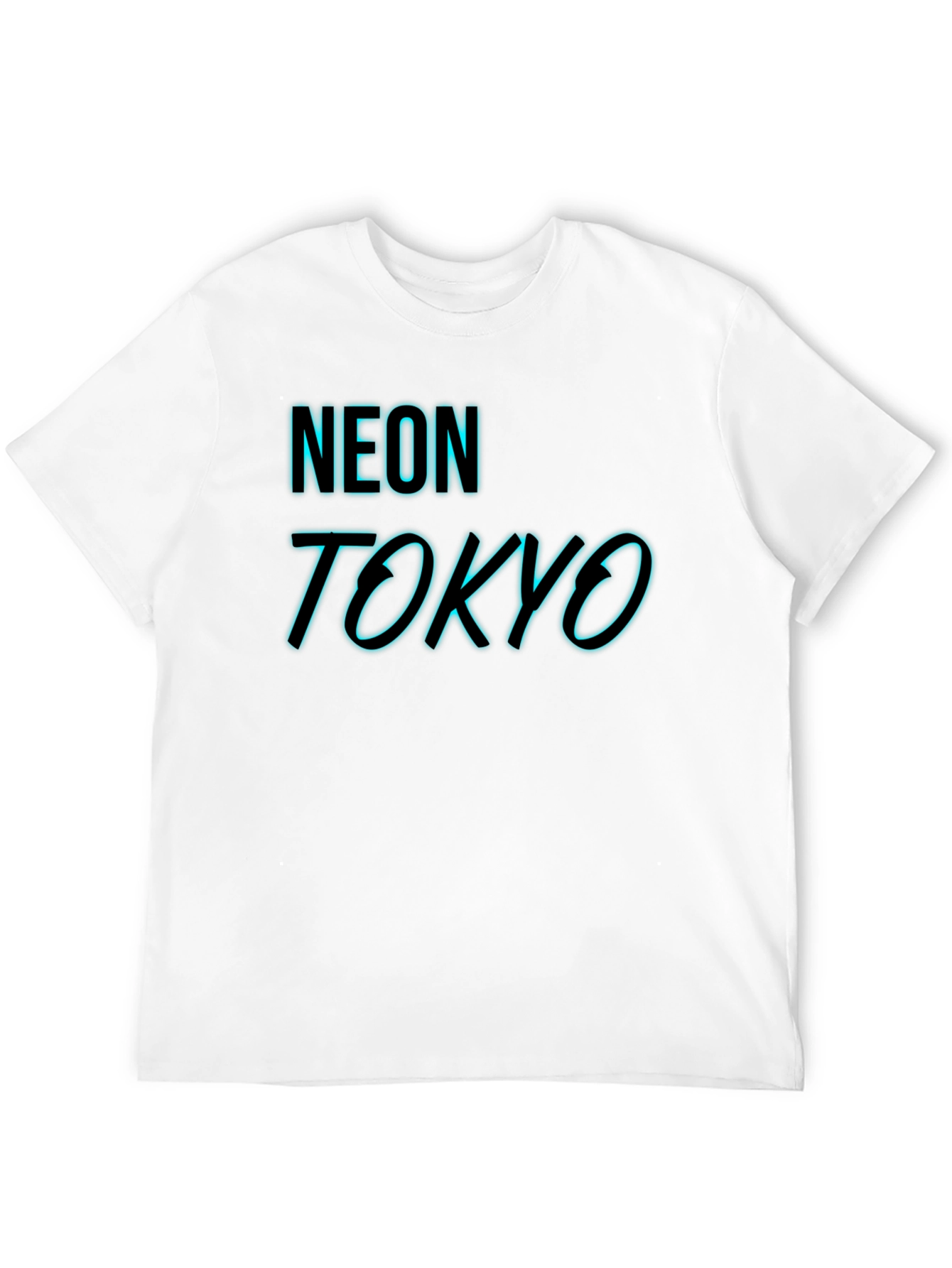 Neon Tokyo Graphic Tee - Black Cotton Blend