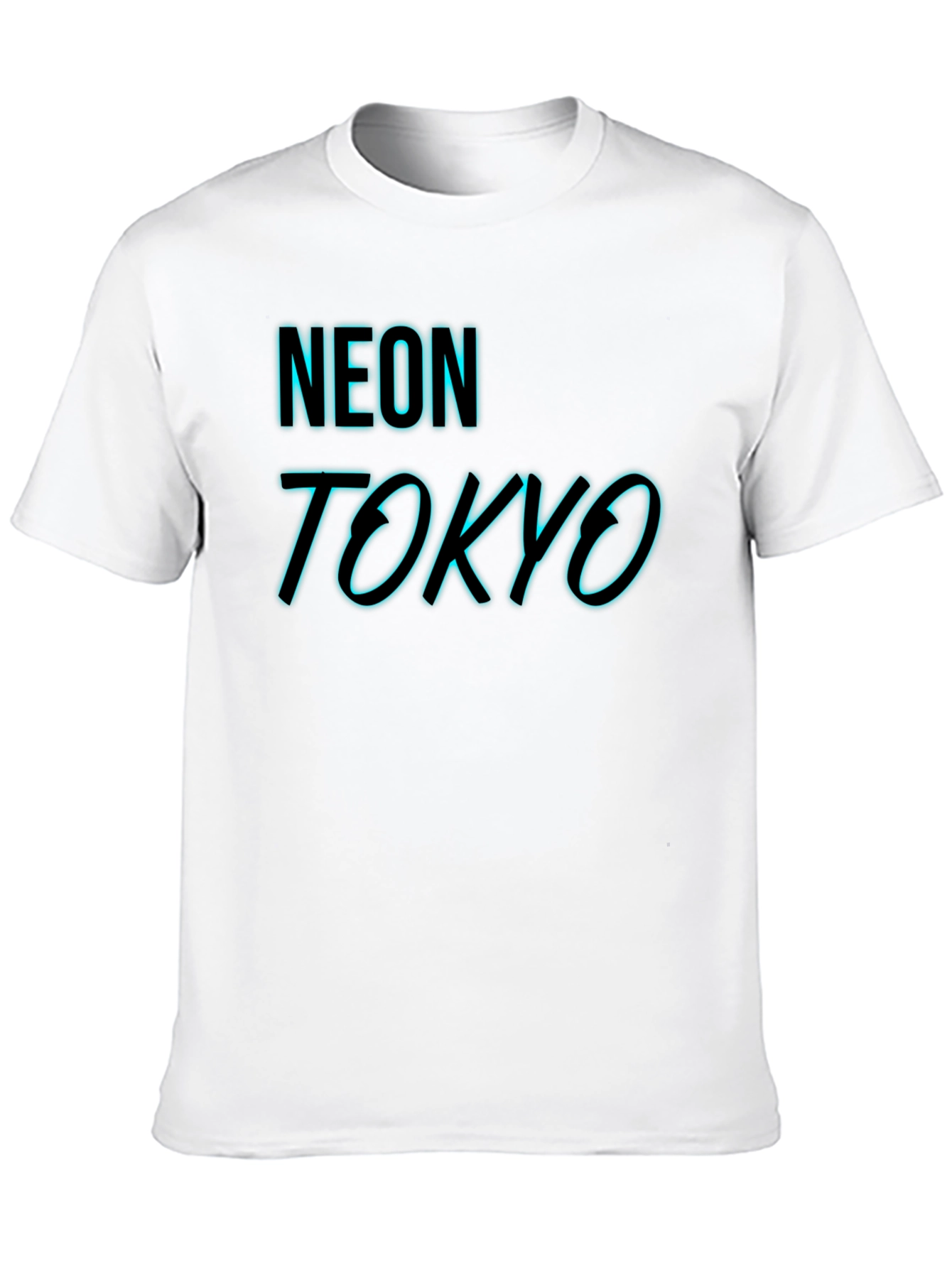 Neon Tokyo Graphic Tee - Black Cotton Blend