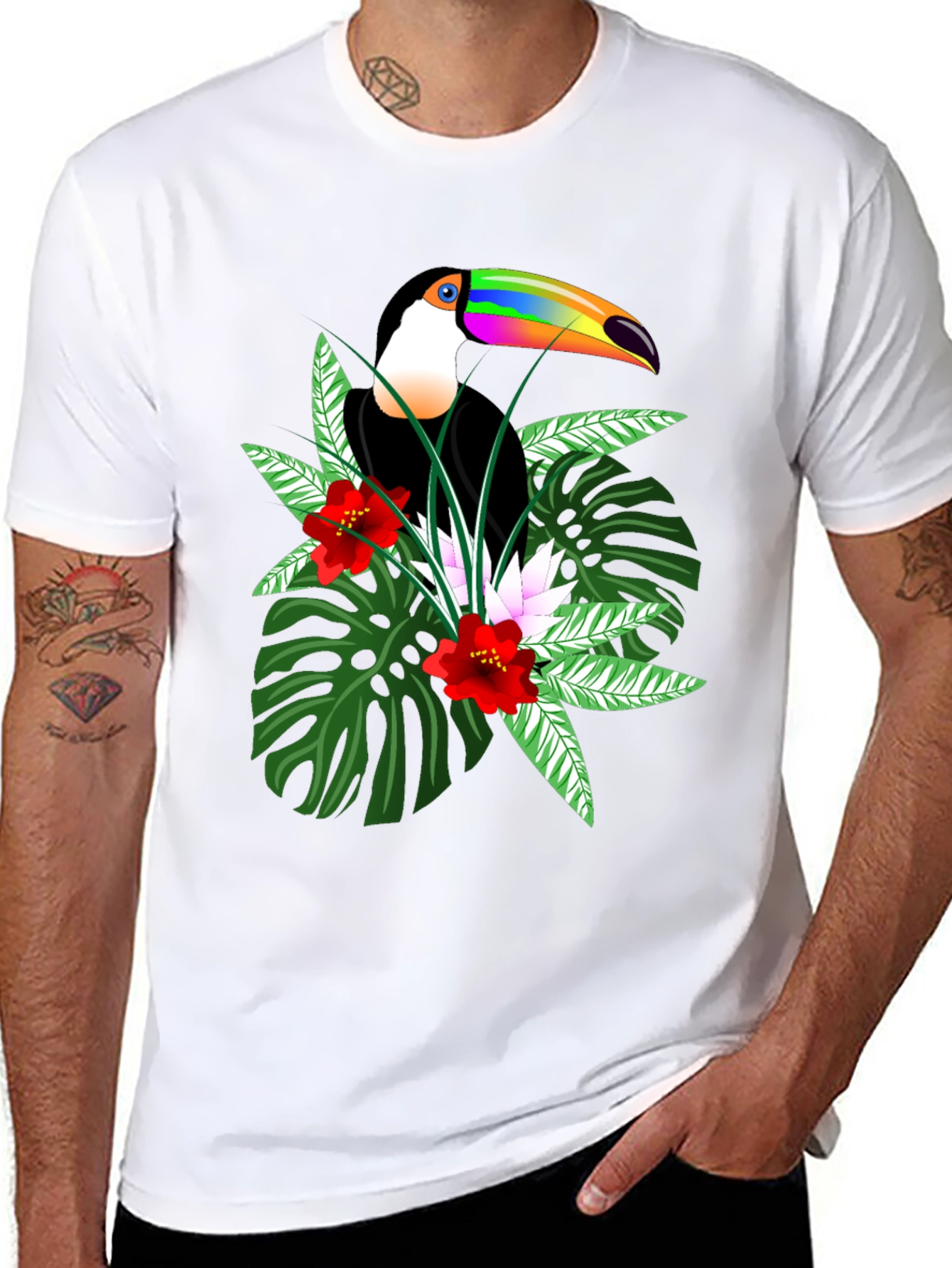 Tropical Toucan Graphic T-Shirt