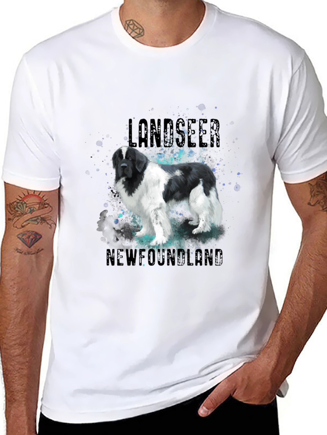 Landseer Newfoundland Dog Graphic T-Shirt