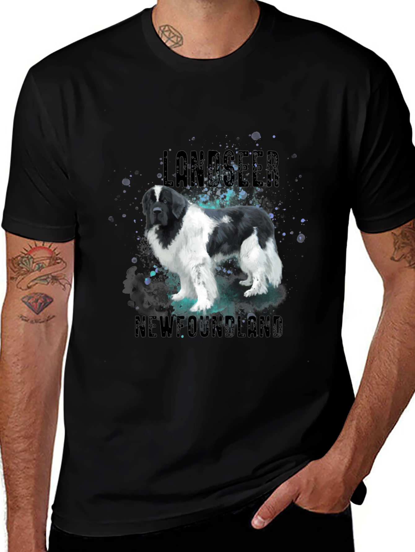 Landseer Newfoundland Dog Graphic T-Shirt