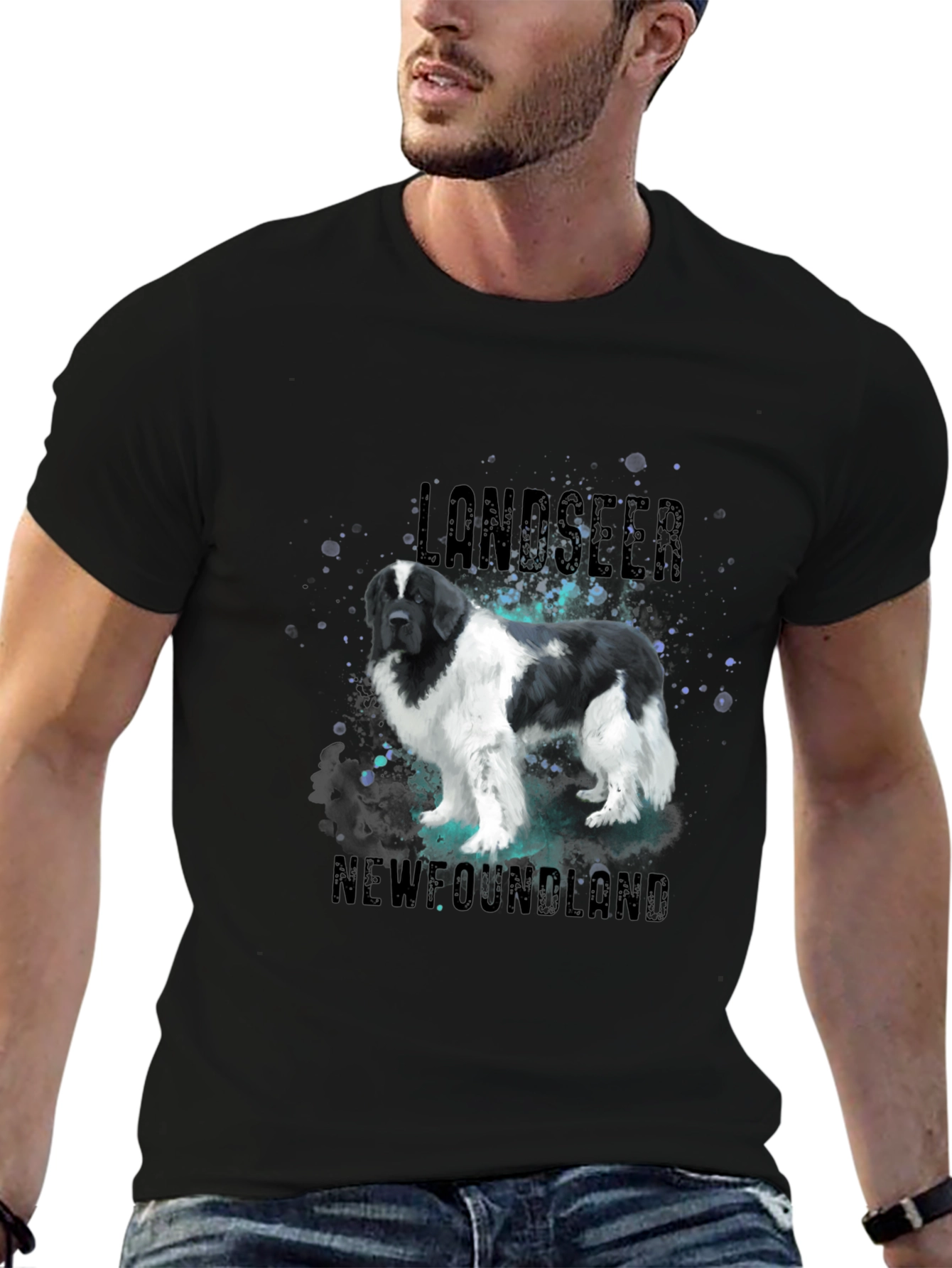 Landseer Newfoundland Dog Graphic T-Shirt