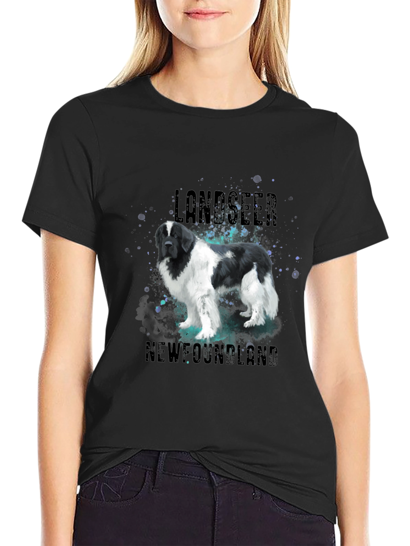 Landseer Newfoundland Dog Graphic T-Shirt