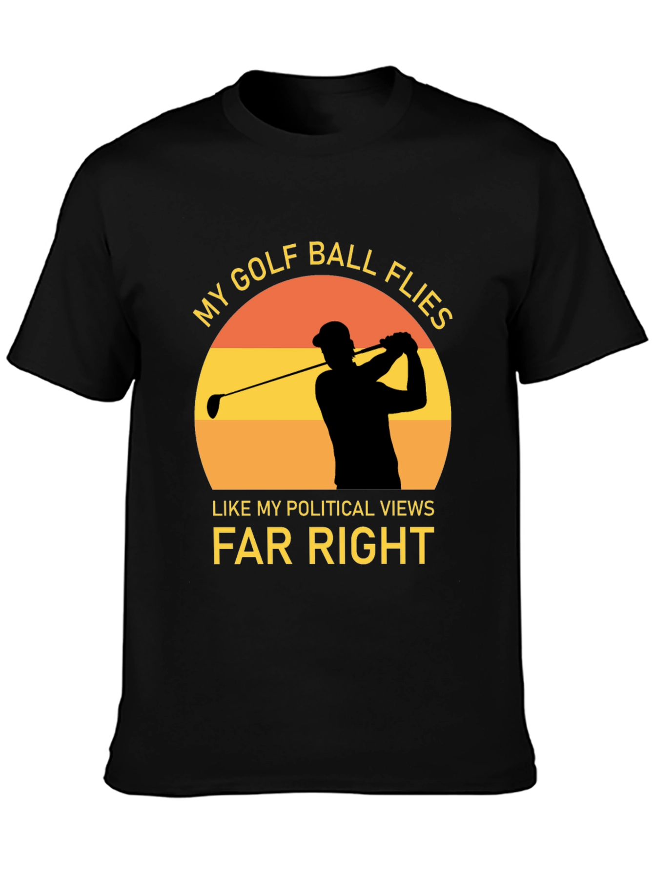 Golf Ball Flies Far Right Graphic Tee