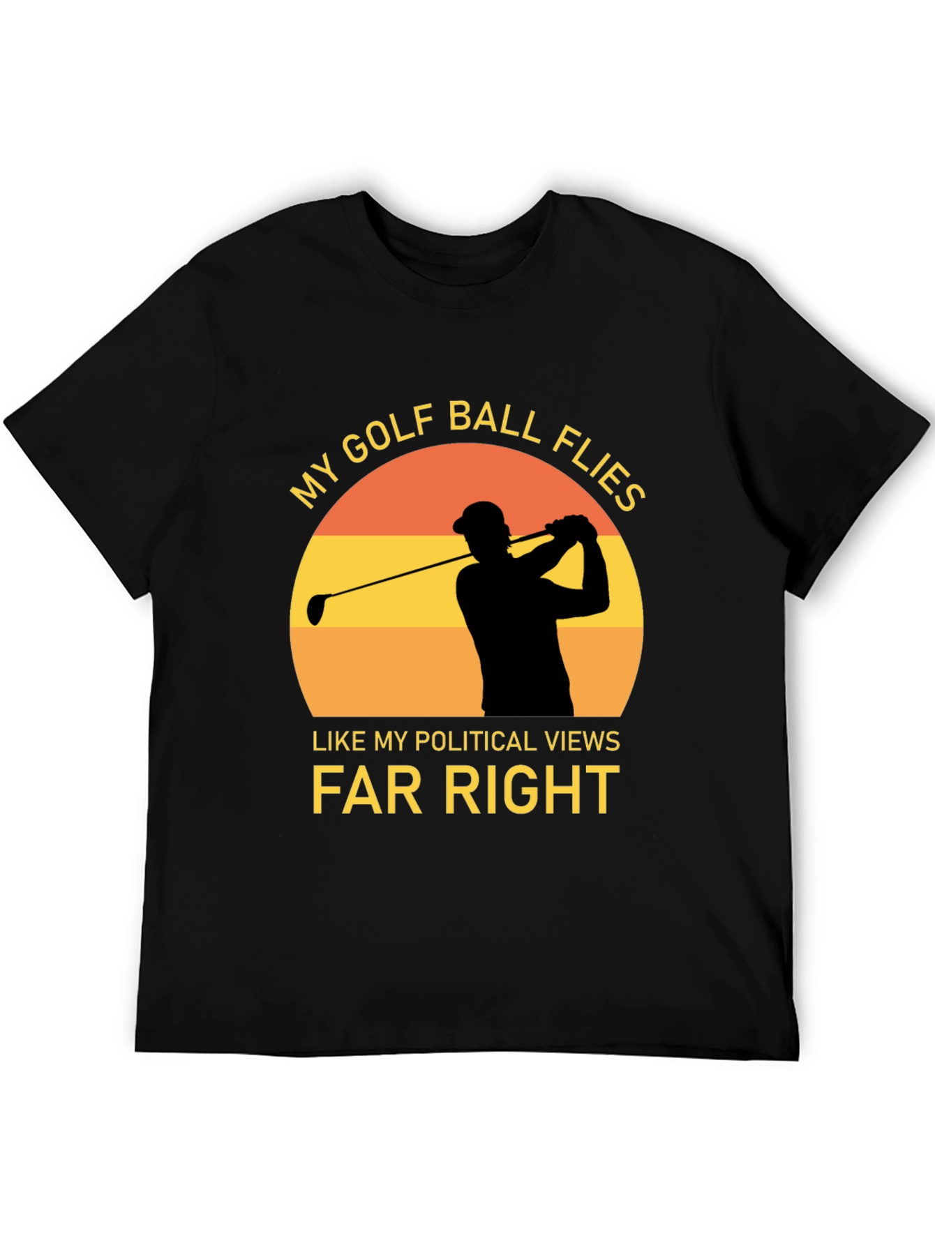 Golf Ball Flies Far Right Graphic Tee