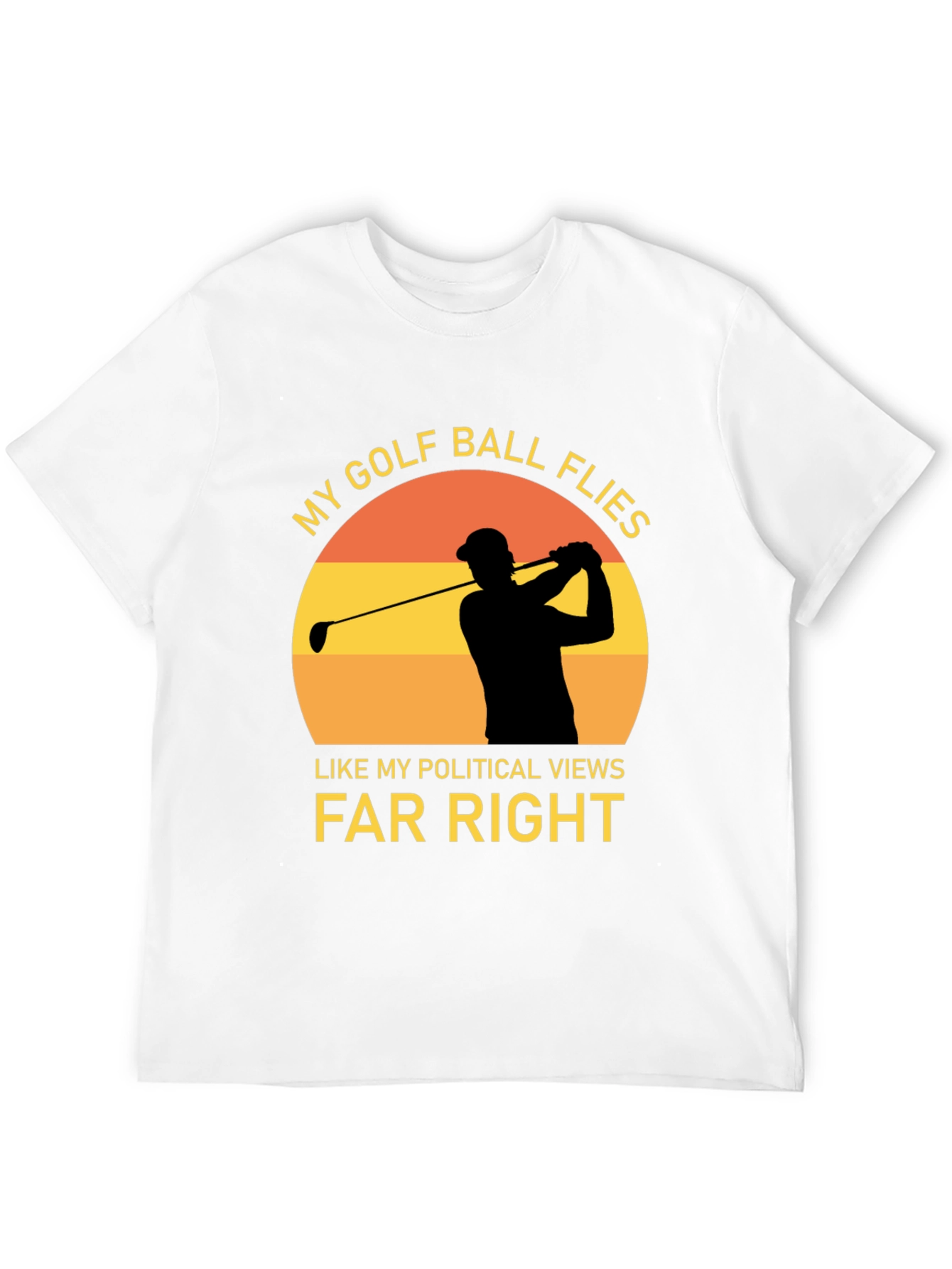 Golf Ball Flies Far Right Graphic Tee