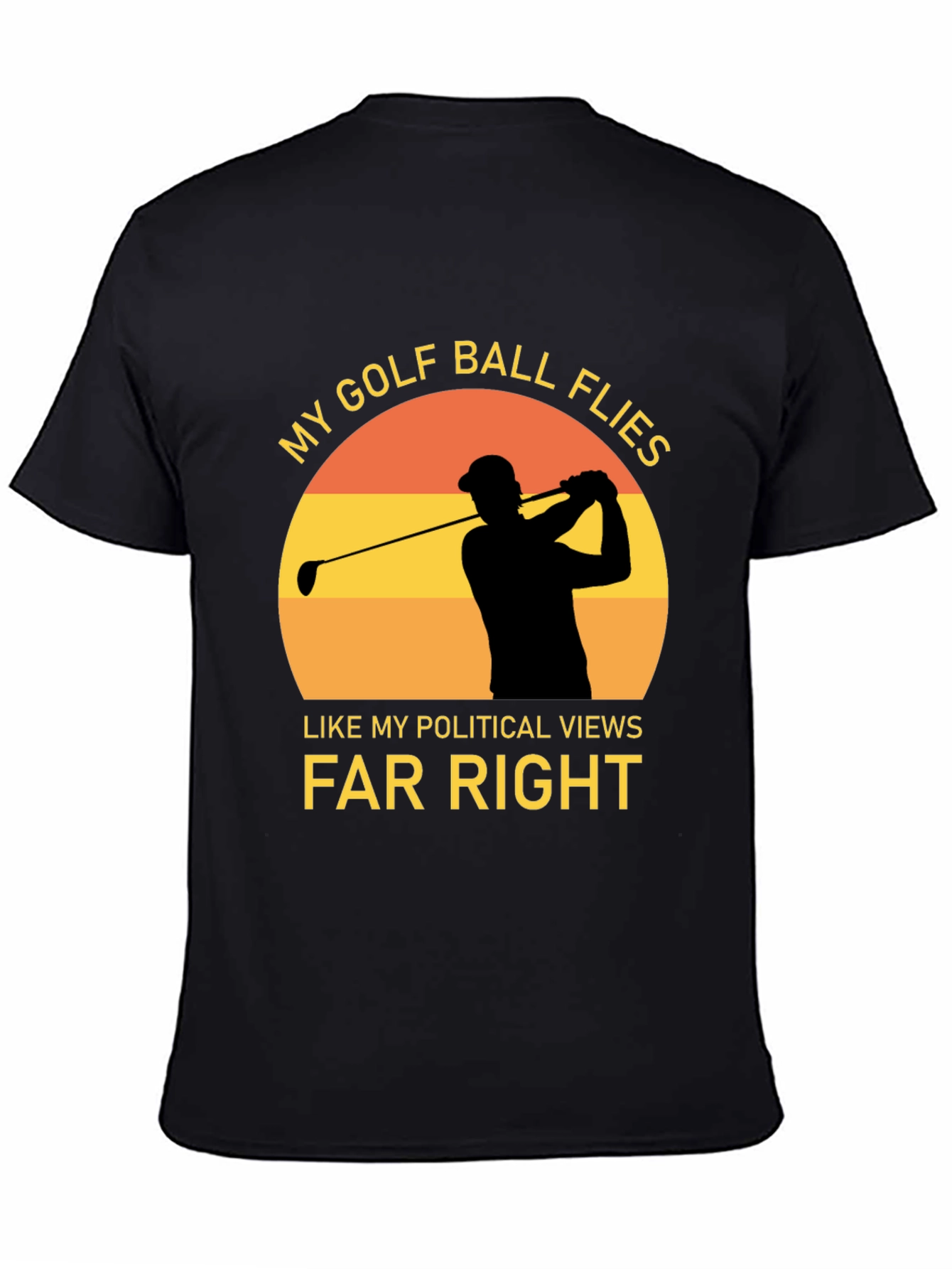Golf Ball Flies Far Right Graphic Tee