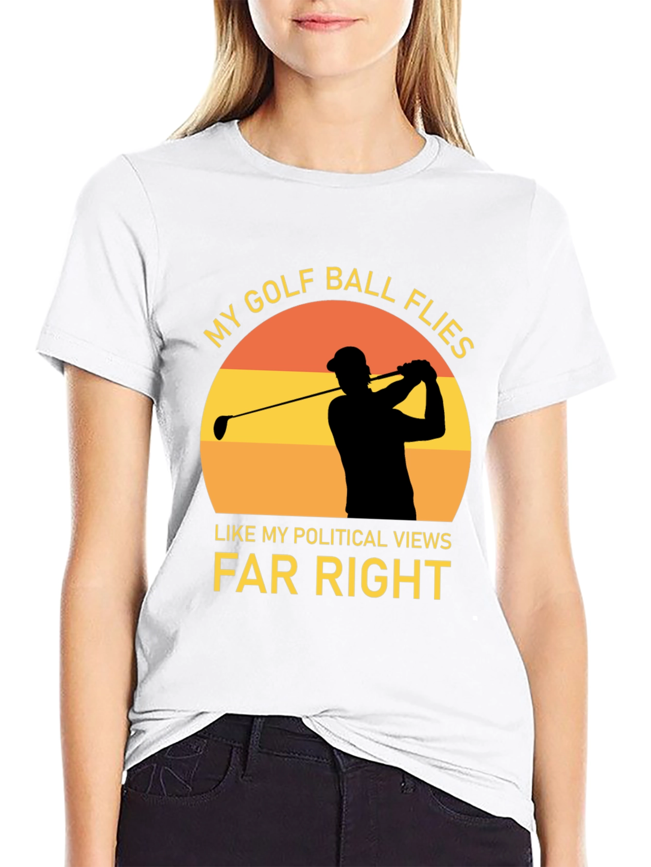 Golf Ball Flies Far Right Graphic Tee