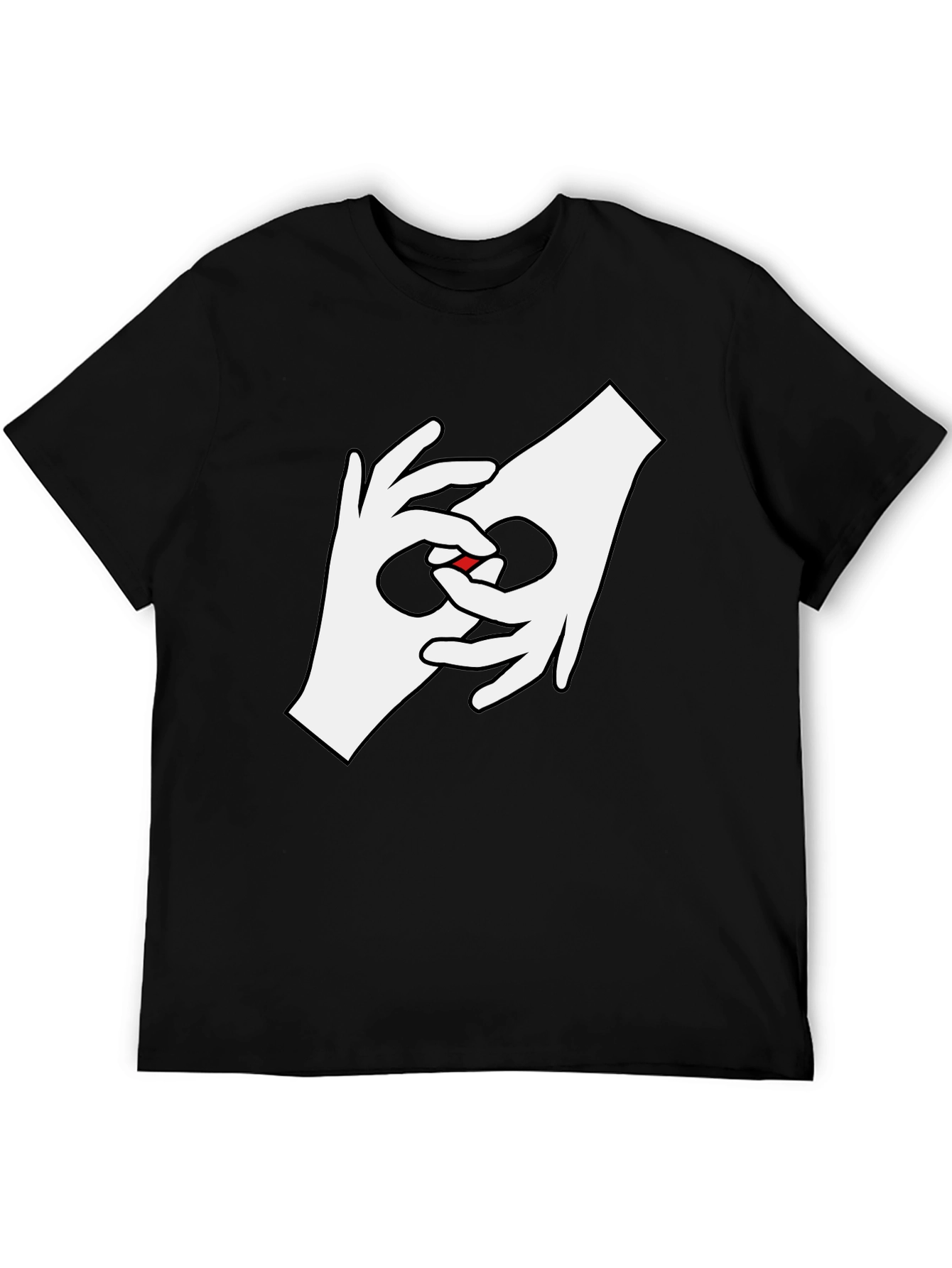 Hand Sign Language Love Heart T-Shirt - Black