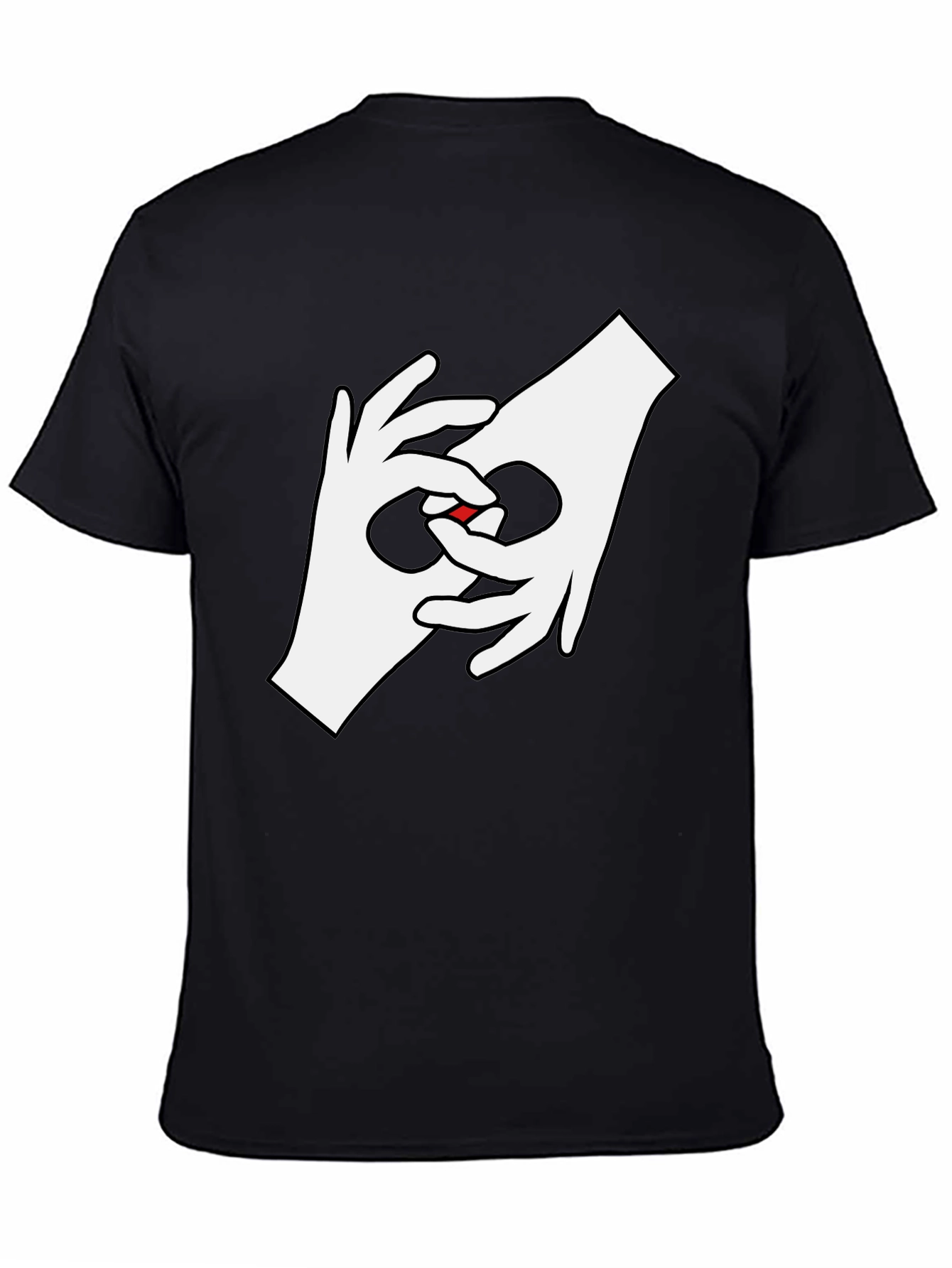 Hand Sign Language Love Heart T-Shirt - Black