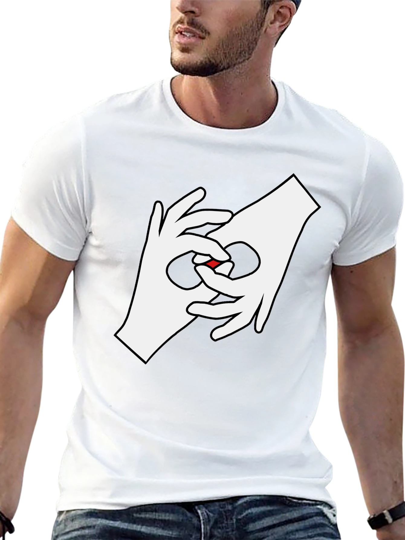 Hand Sign Language Love Heart T-Shirt - Black