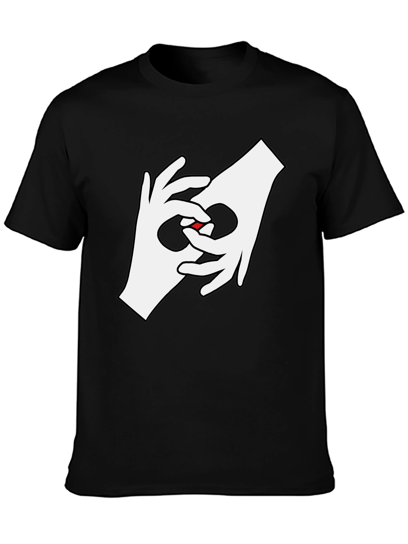 Hand Sign Language Love Heart T-Shirt - Black