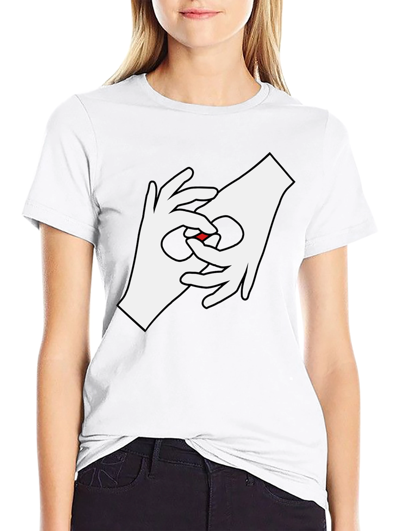 Hand Sign Language Love Heart T-Shirt - Black