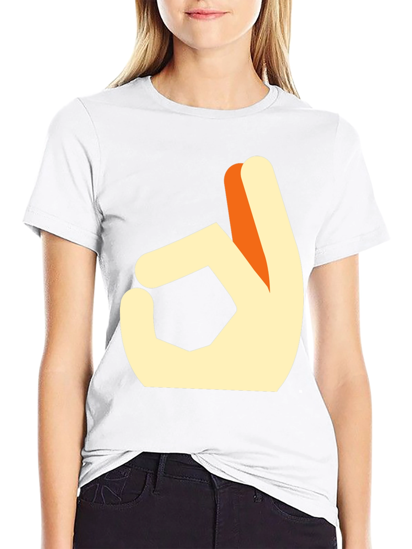 OK Hand Gesture Graphic Tee - Casual Cotton Shirt