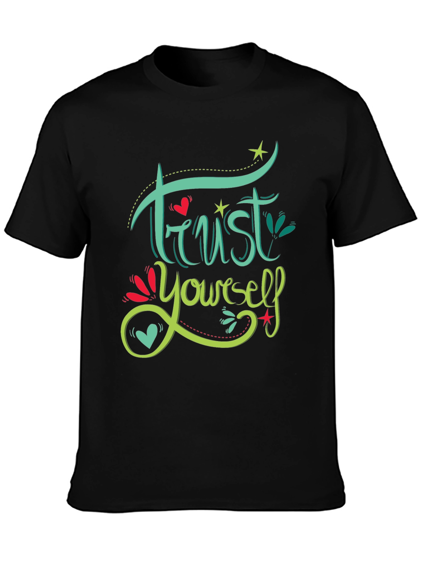Trust Yourself Graphic Print Black T-Shirt