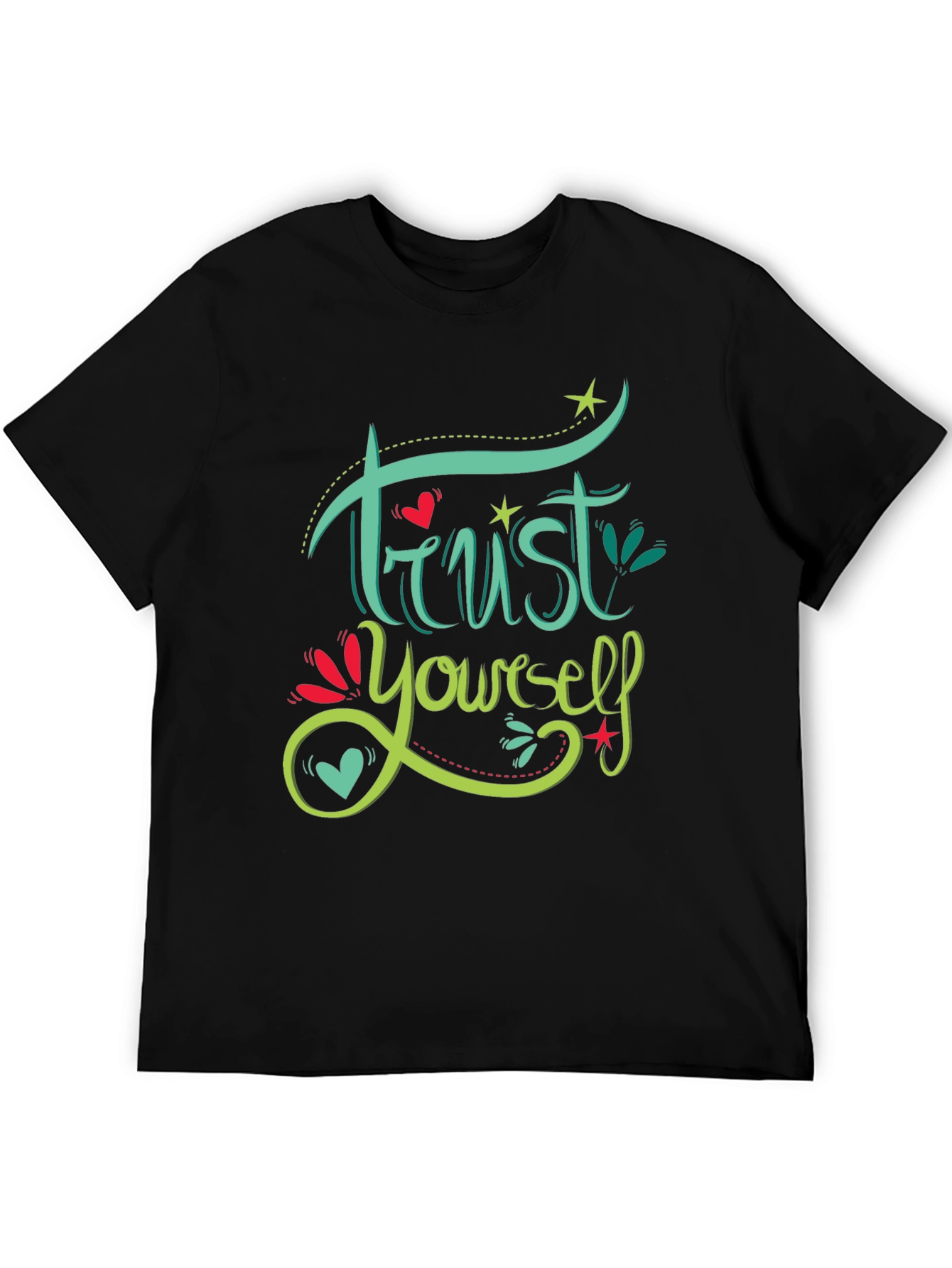 Trust Yourself Graphic Print Black T-Shirt
