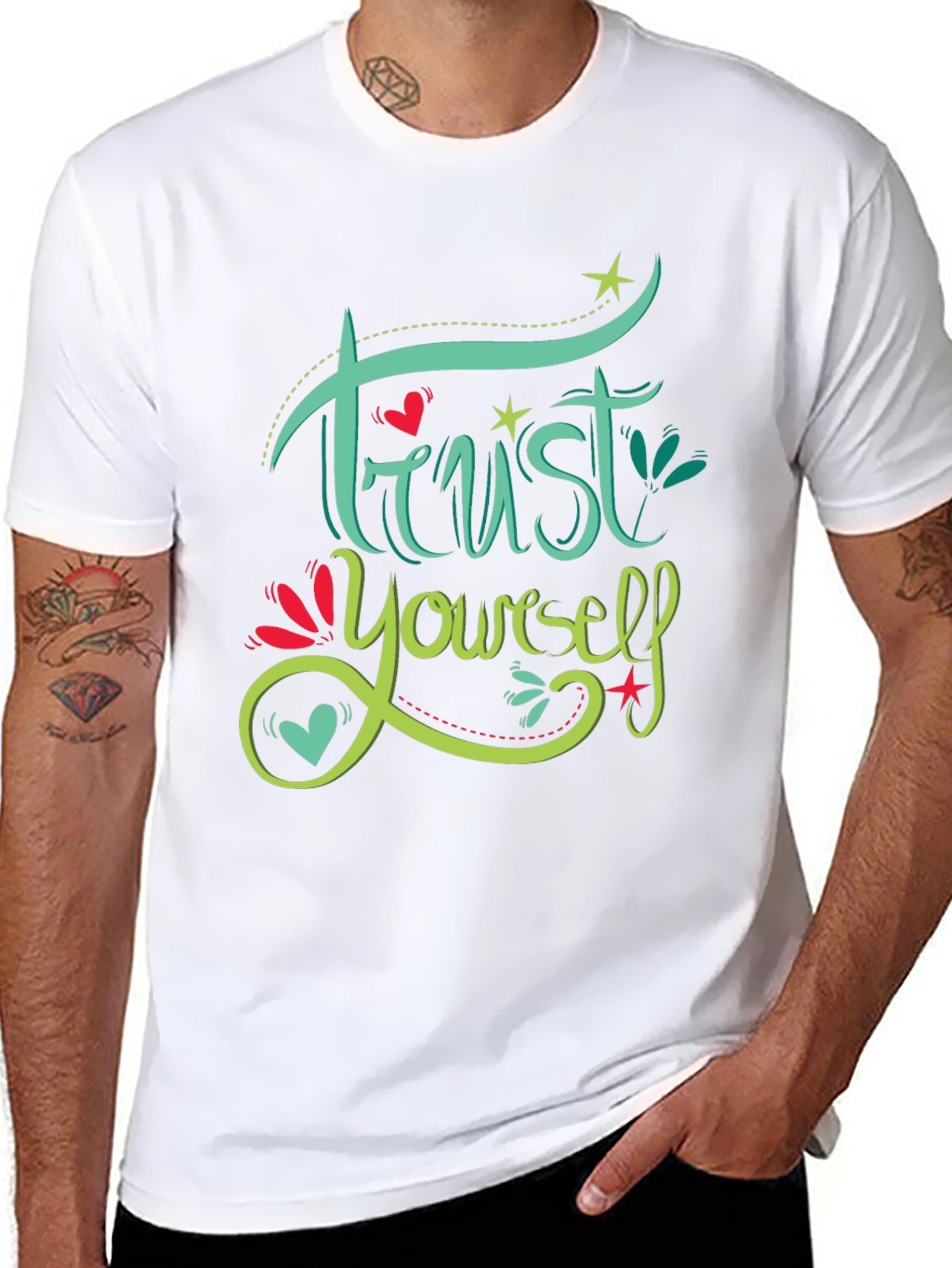 Trust Yourself Graphic Print Black T-Shirt