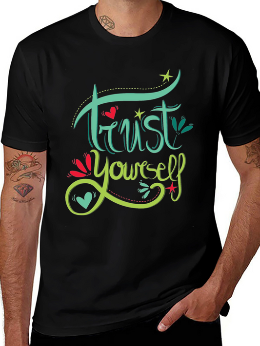 Trust Yourself Graphic Print Black T-Shirt