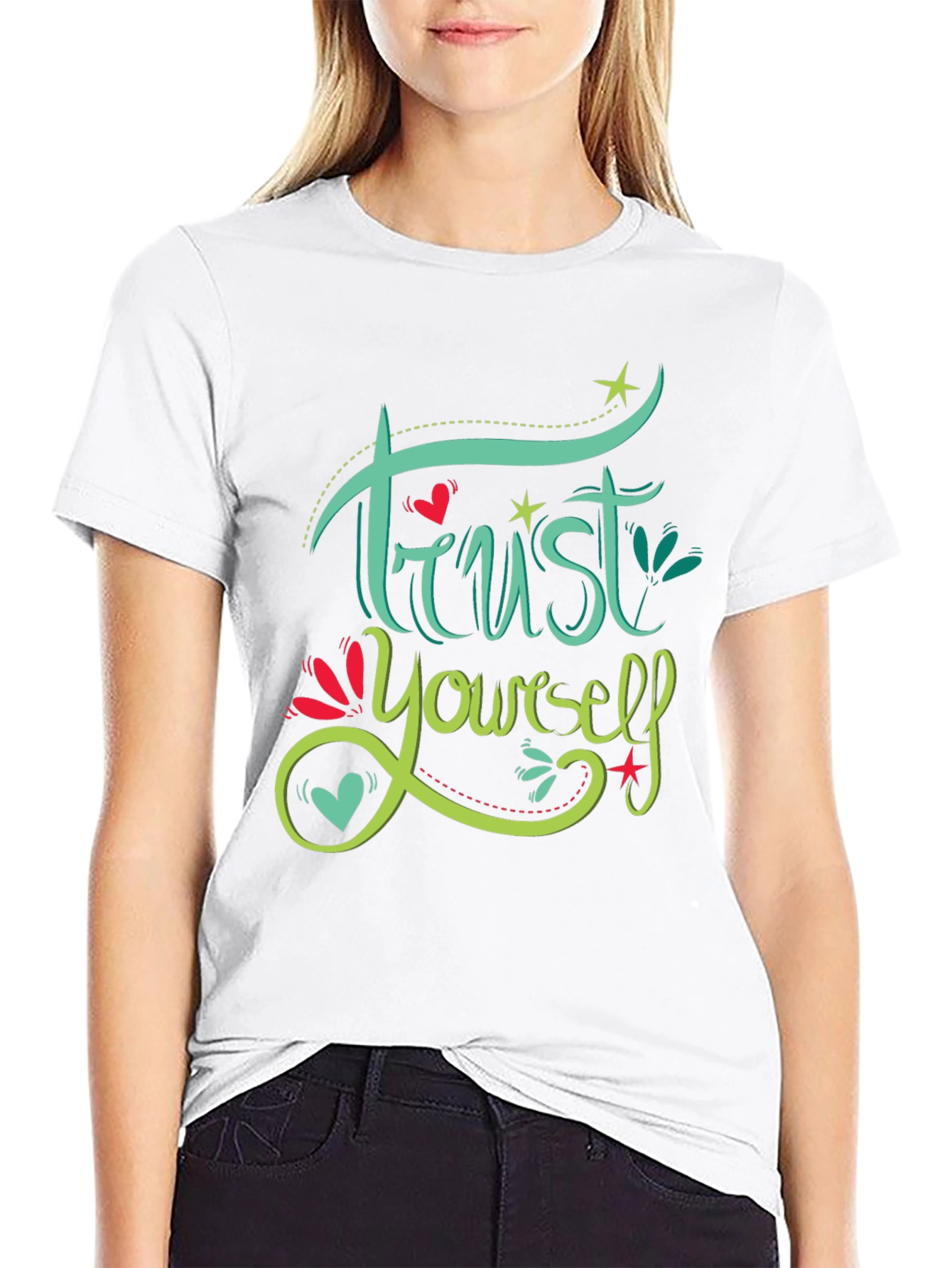 Trust Yourself Graphic Print Black T-Shirt