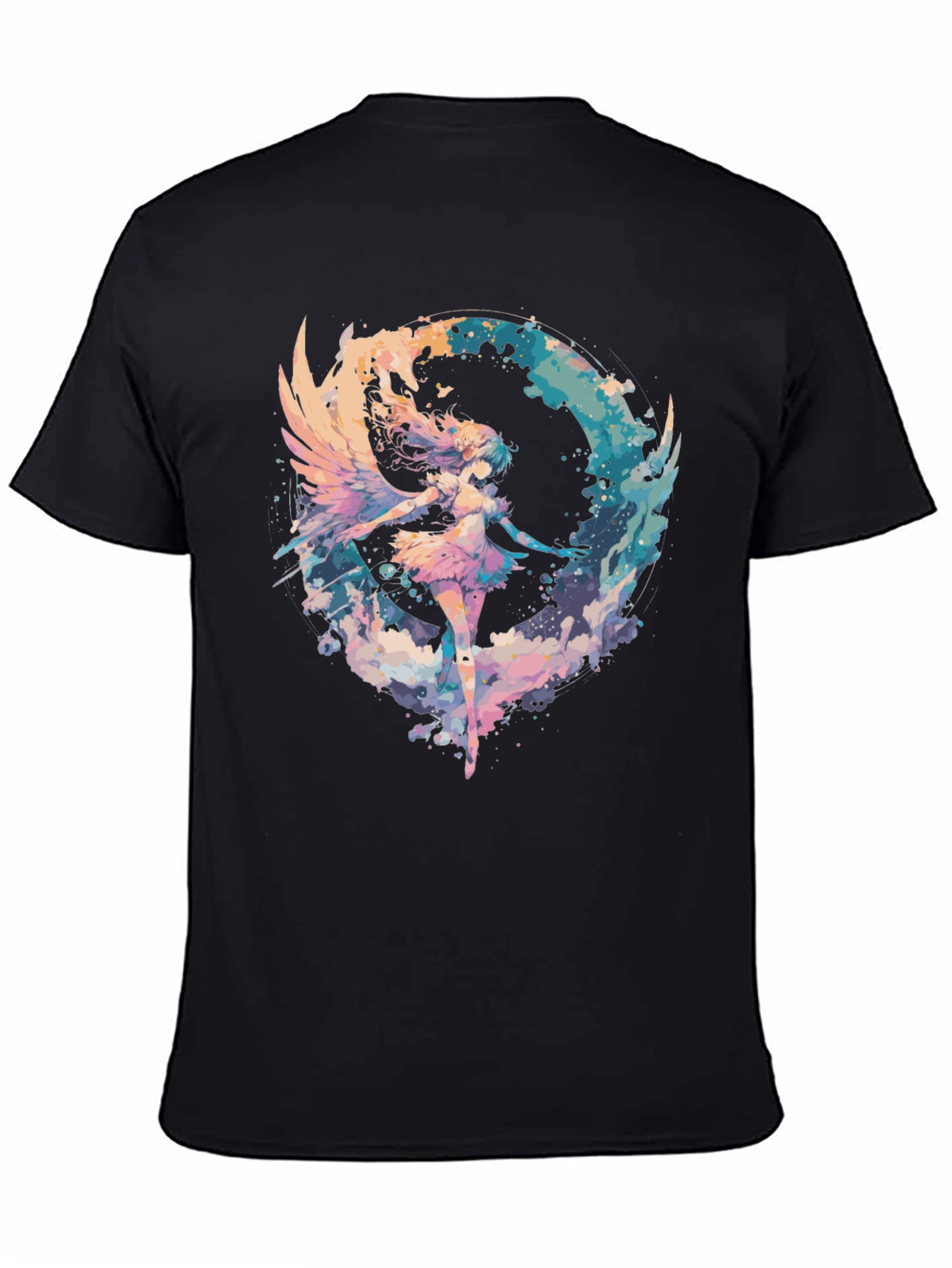 Angel Wings Graphic Tee - Stylish Black T-Shirt