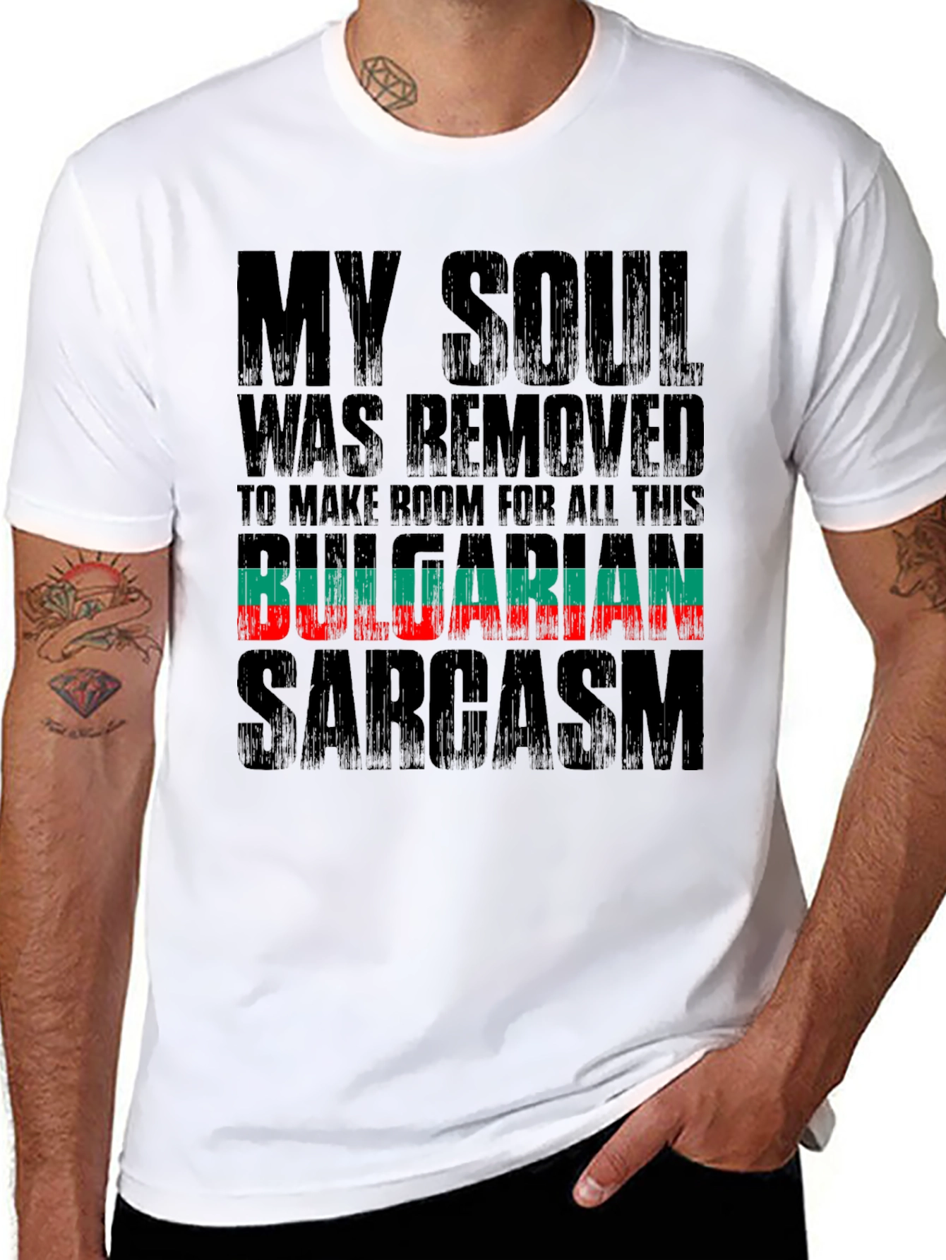 Bulgarian Sarcasm Graphic Tee - Black Cotton Shirt