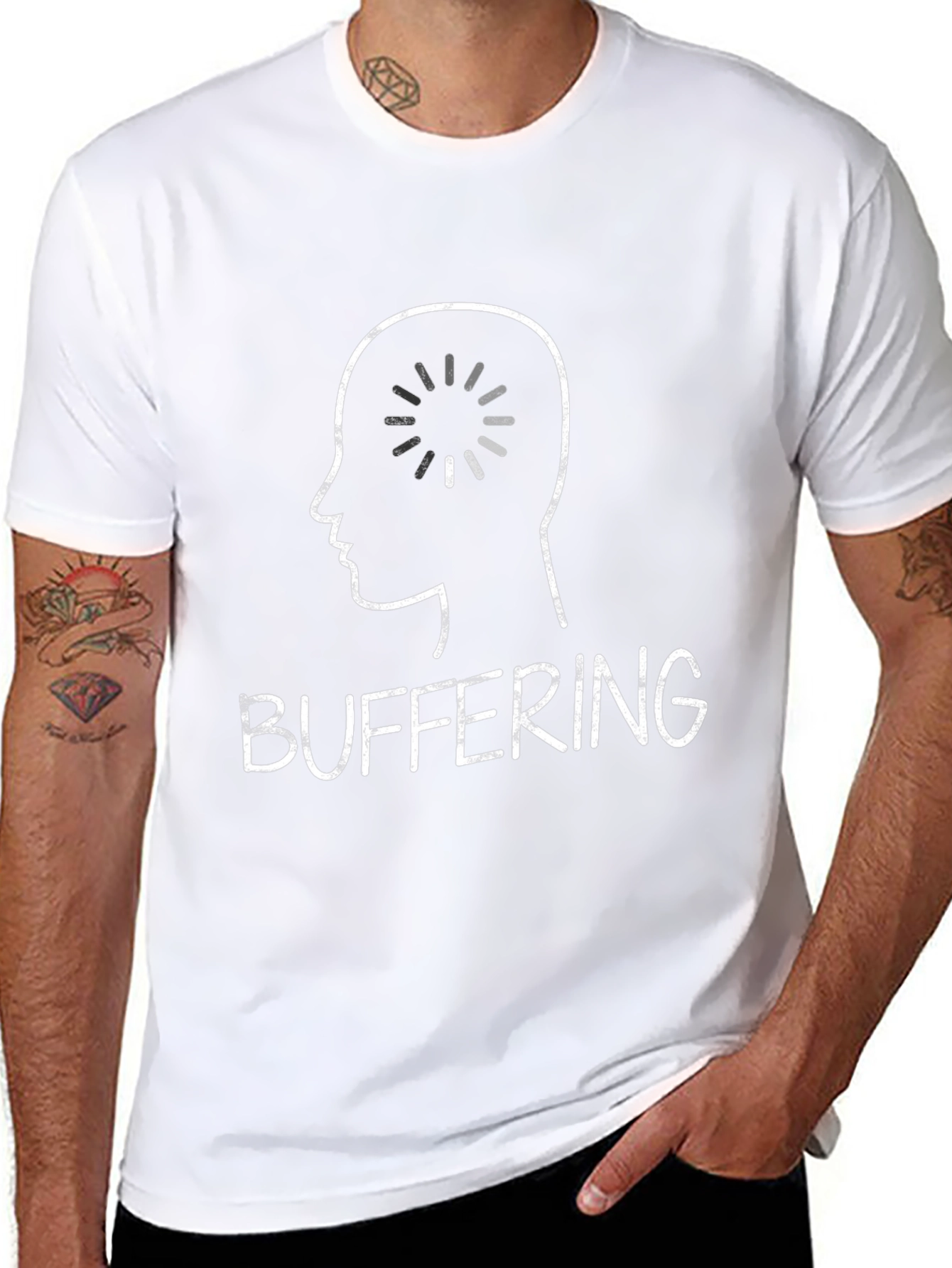 Buffering Brain Graphic Tee - Humorous Nerdy T-Shirt