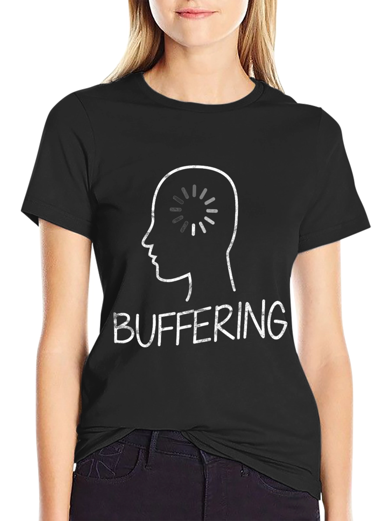 Buffering Brain Graphic Tee - Humorous Nerdy T-Shirt