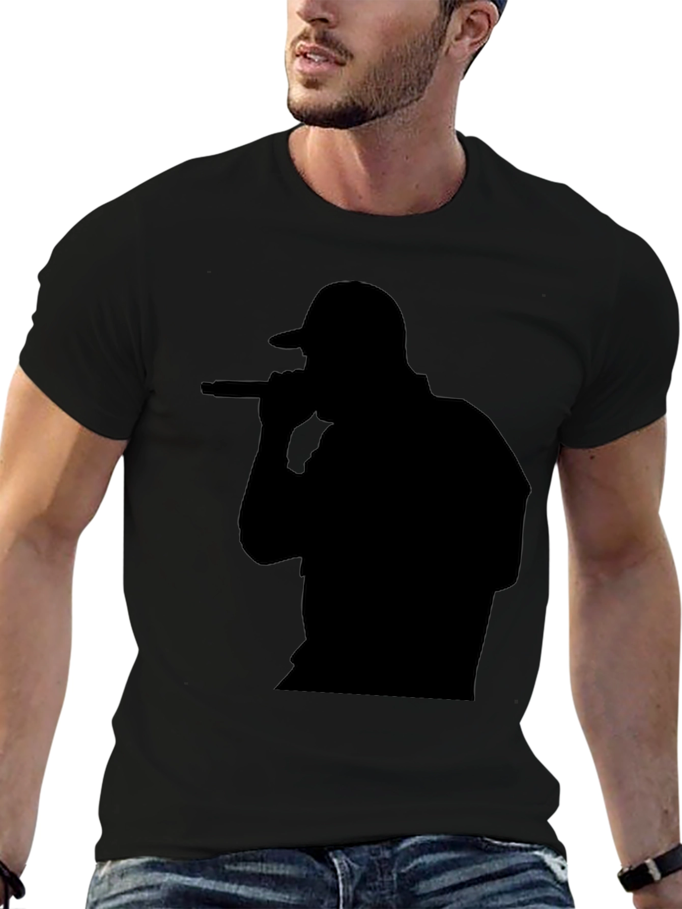 Rapper Silhouette Black T-Shirt