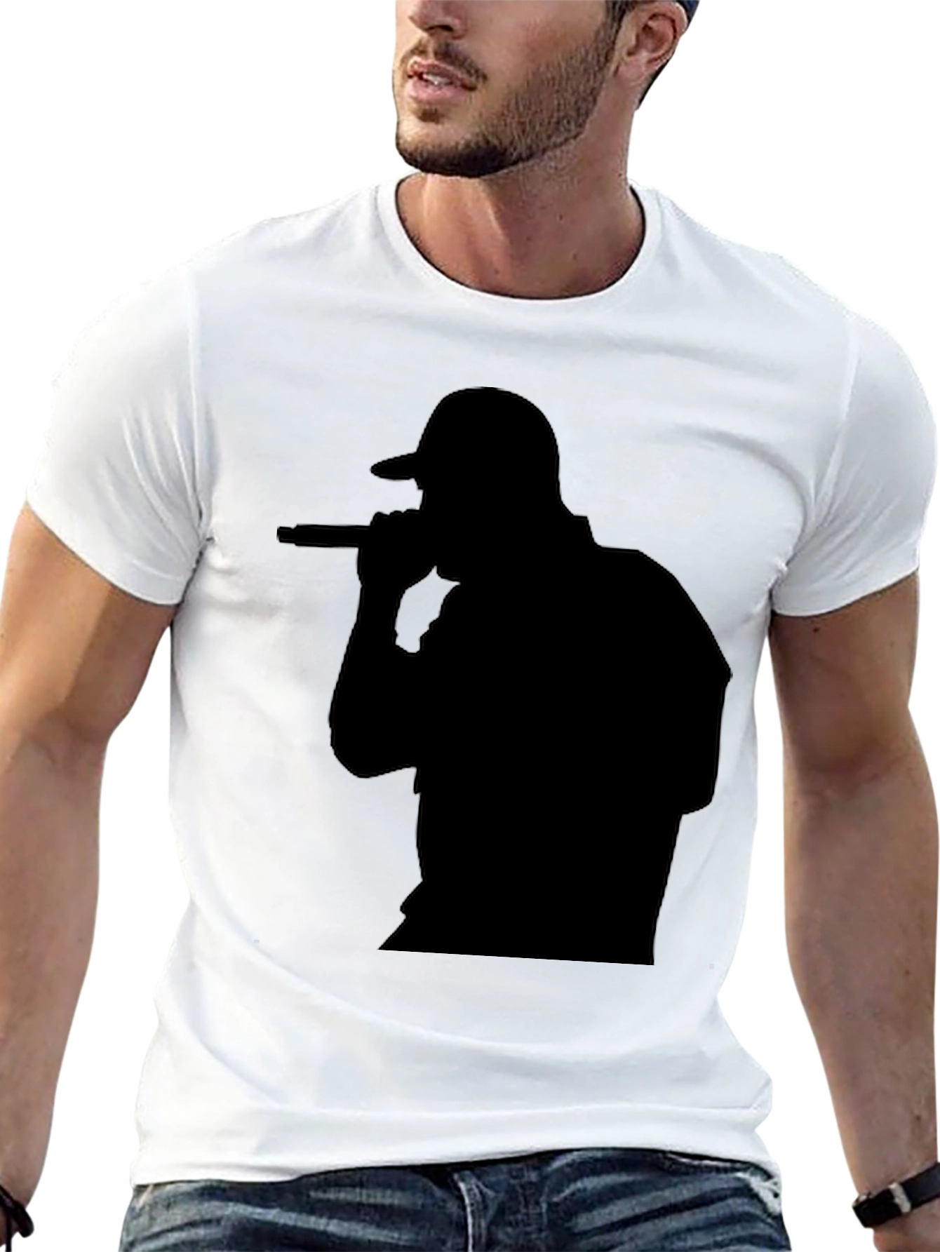 Rapper Silhouette Black T-Shirt