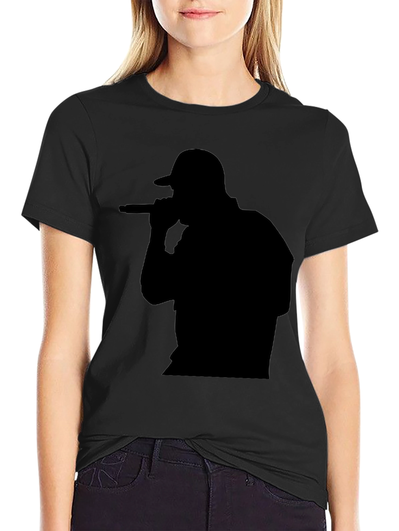 Rapper Silhouette Black T-Shirt
