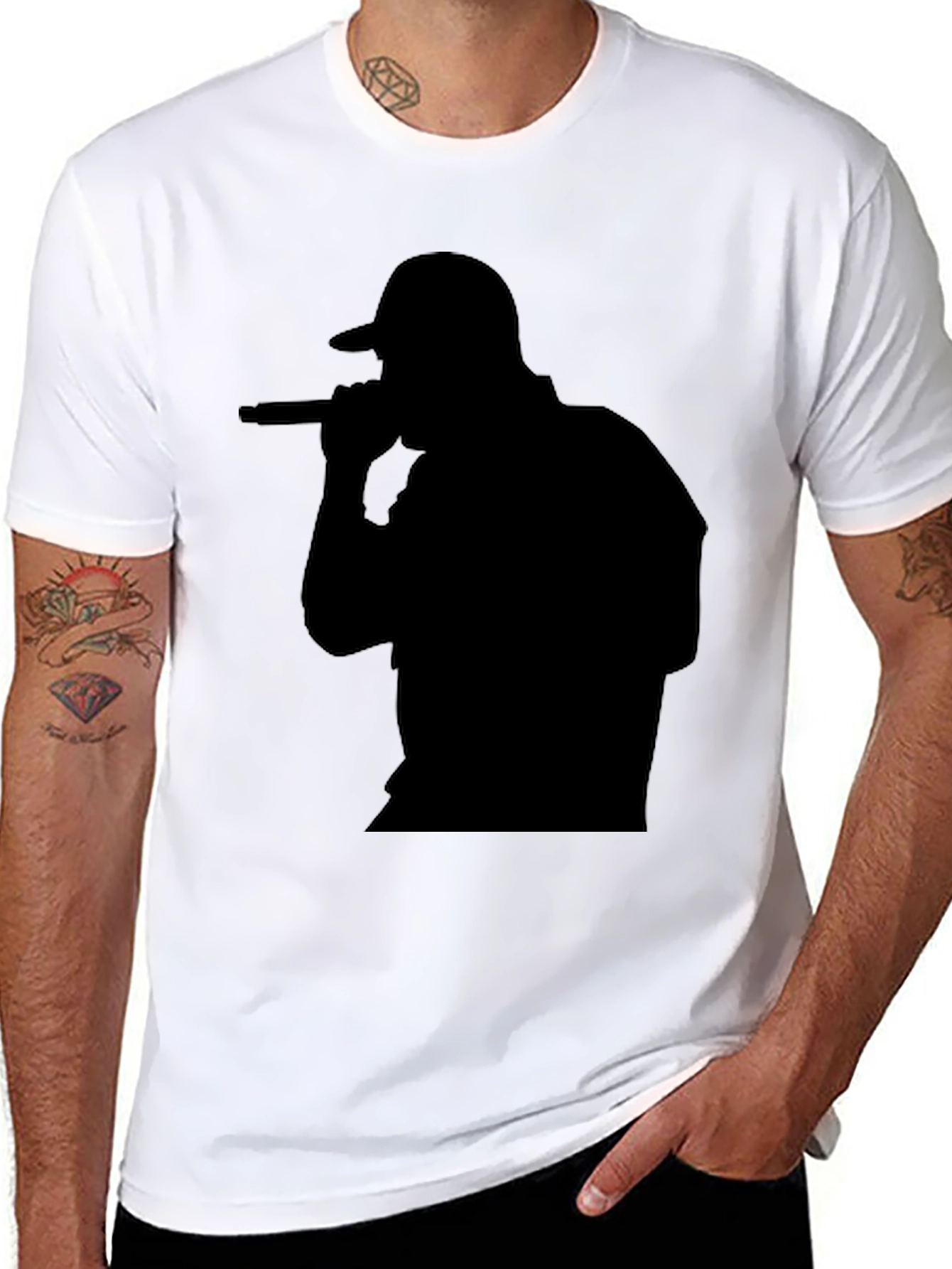 Rapper Silhouette Black T-Shirt