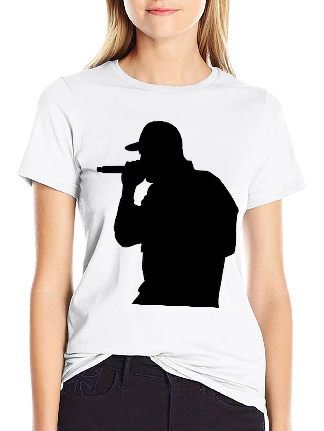 Rapper Silhouette Black T-Shirt