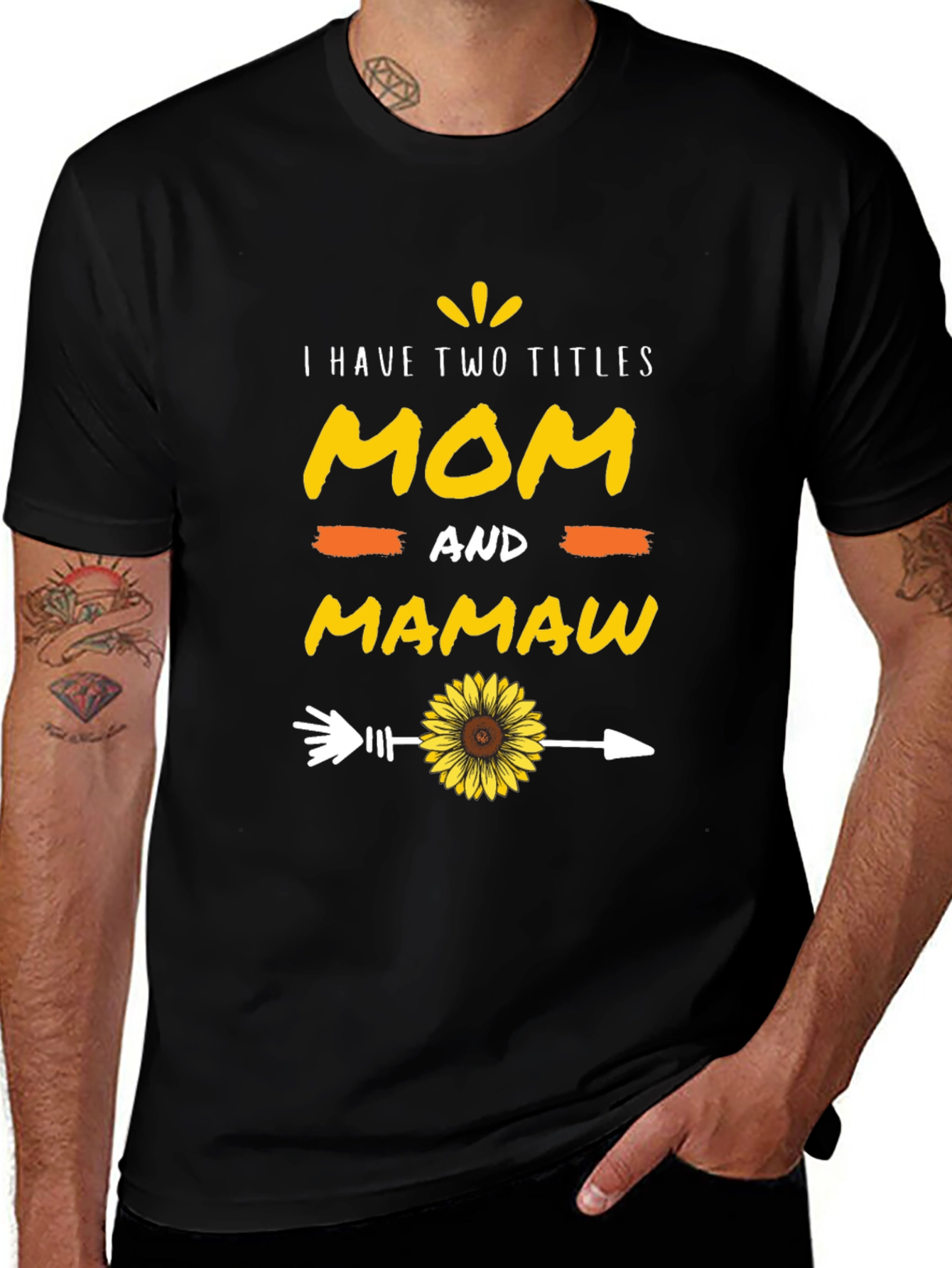 Mom and Mamaw T-Shirt - Sunflower Arrow Design