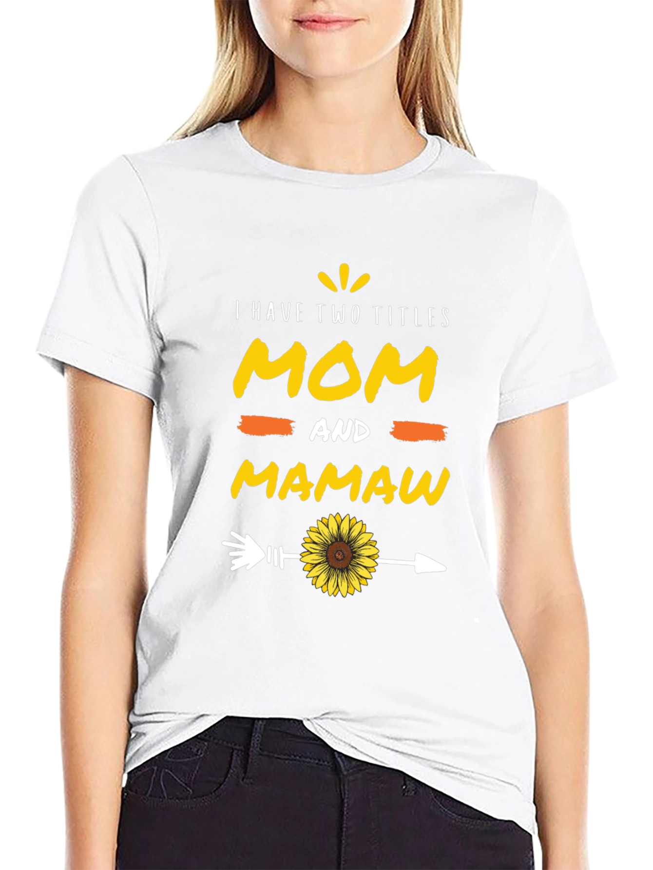 Mom and Mamaw T-Shirt - Sunflower Arrow Design