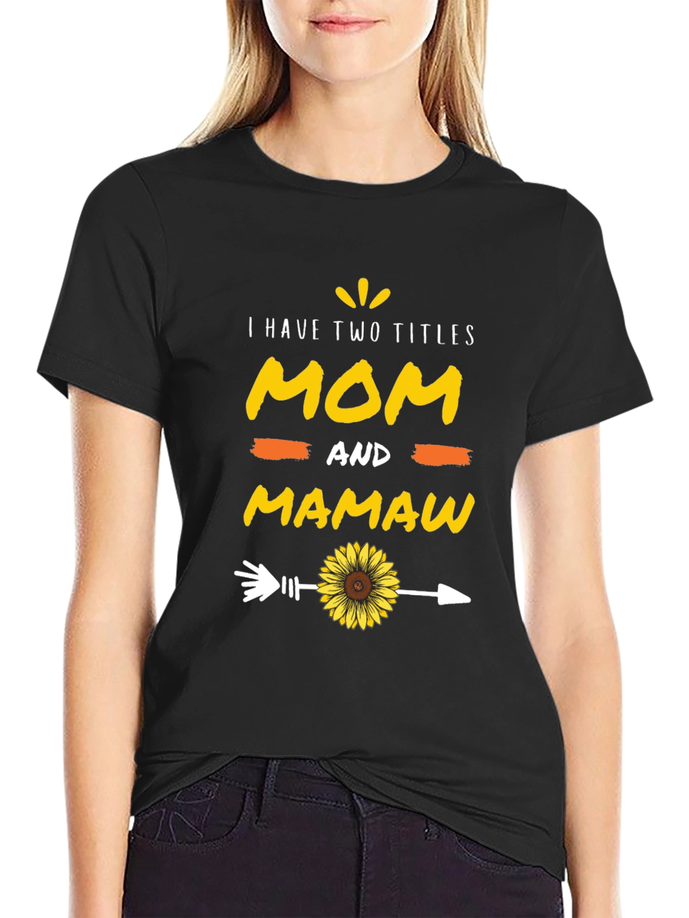 Mom and Mamaw T-Shirt - Sunflower Arrow Design