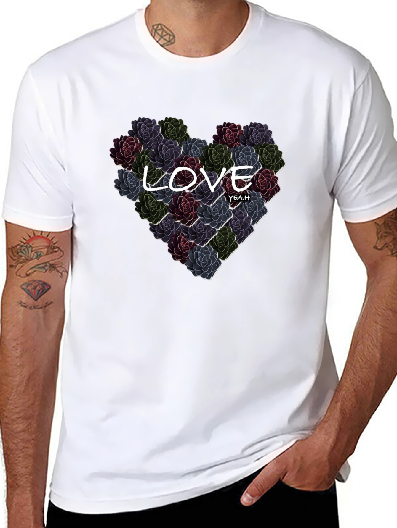 Floral Heart Love T-Shirt - Stylish Graphic Tee