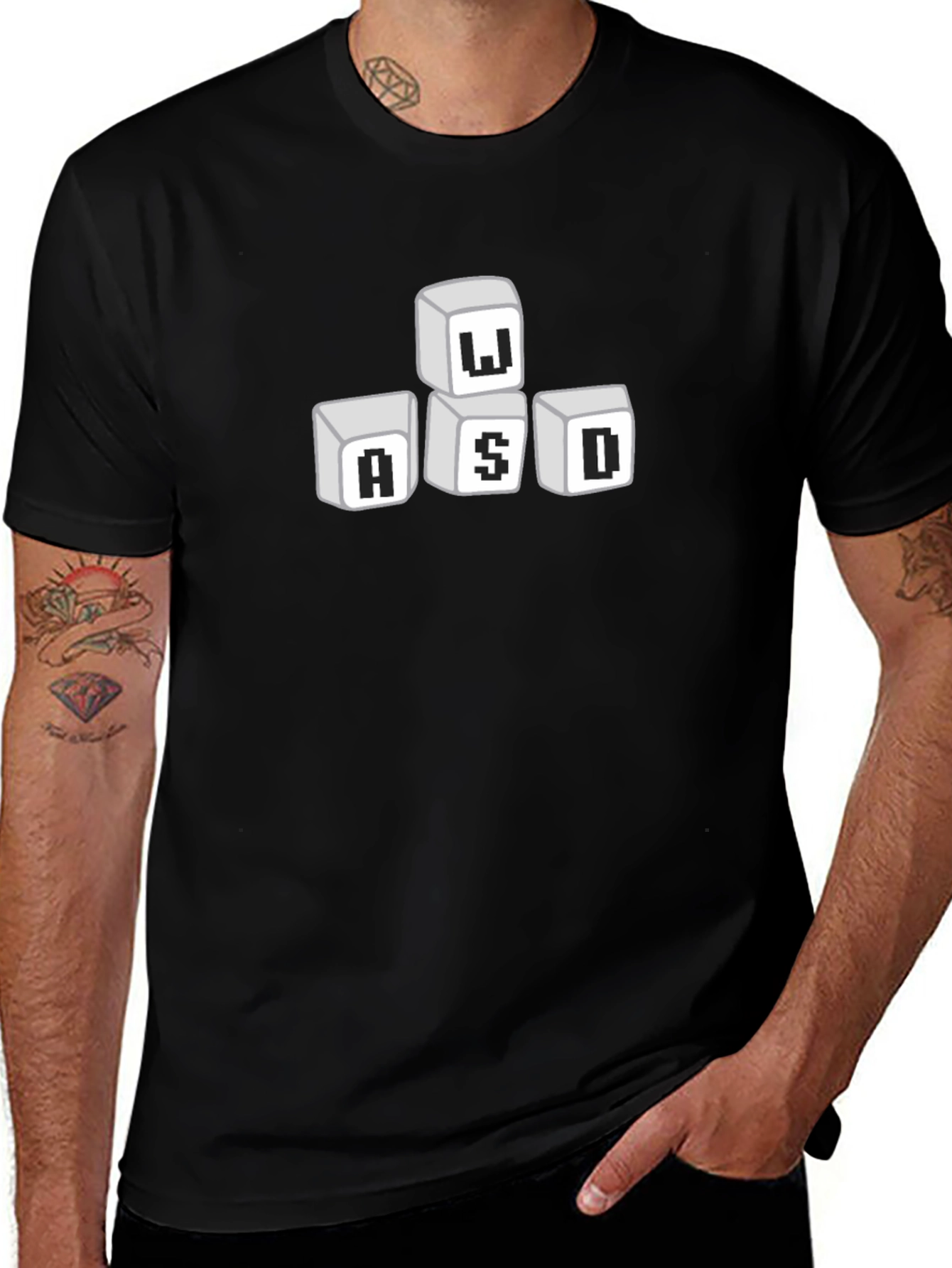 Gamer Keyboard Button Graphic Tee - WASD Gaming T-Shirt