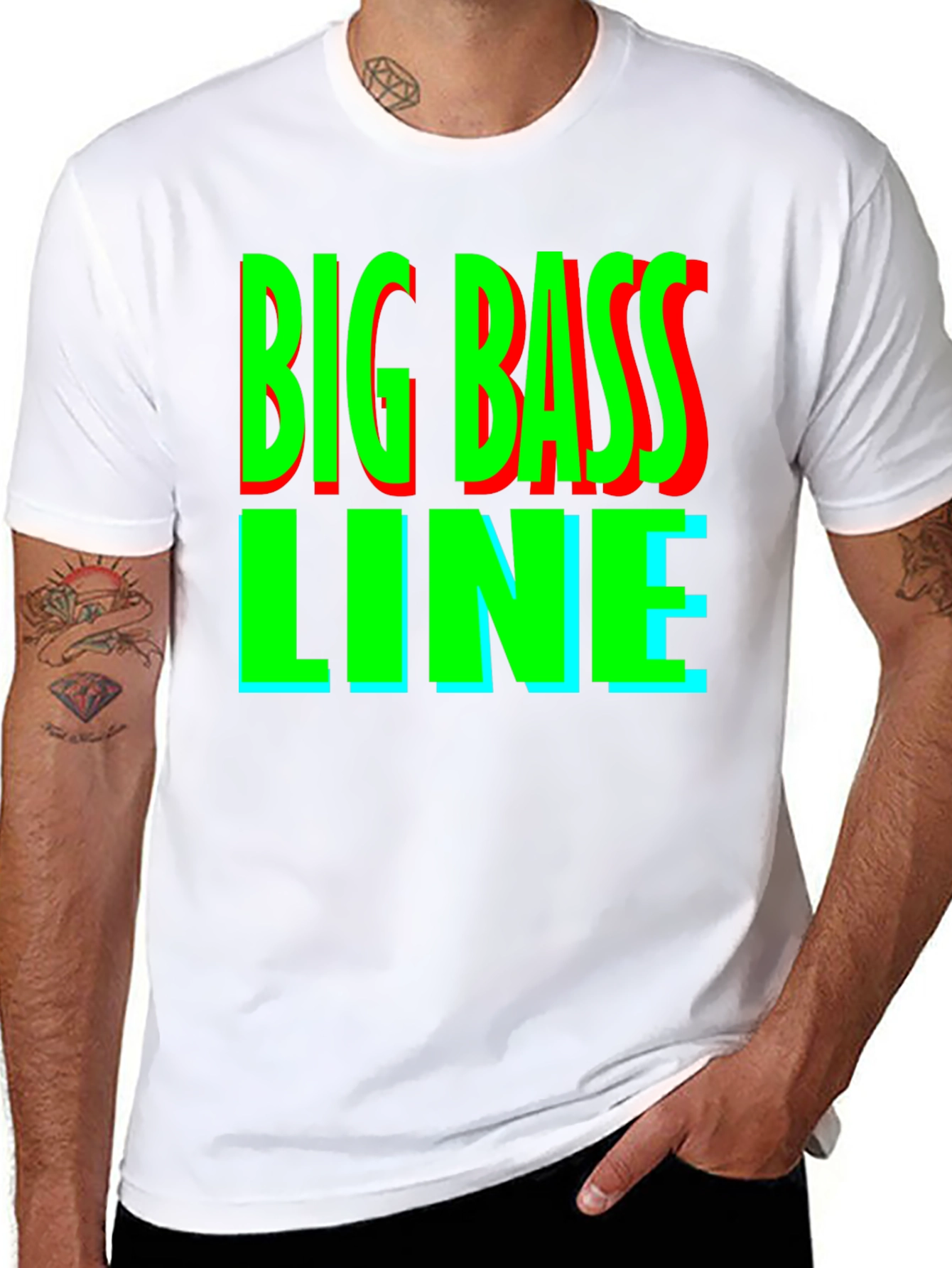 Big Bass Line Graphic Tee - Retro Music Shirt