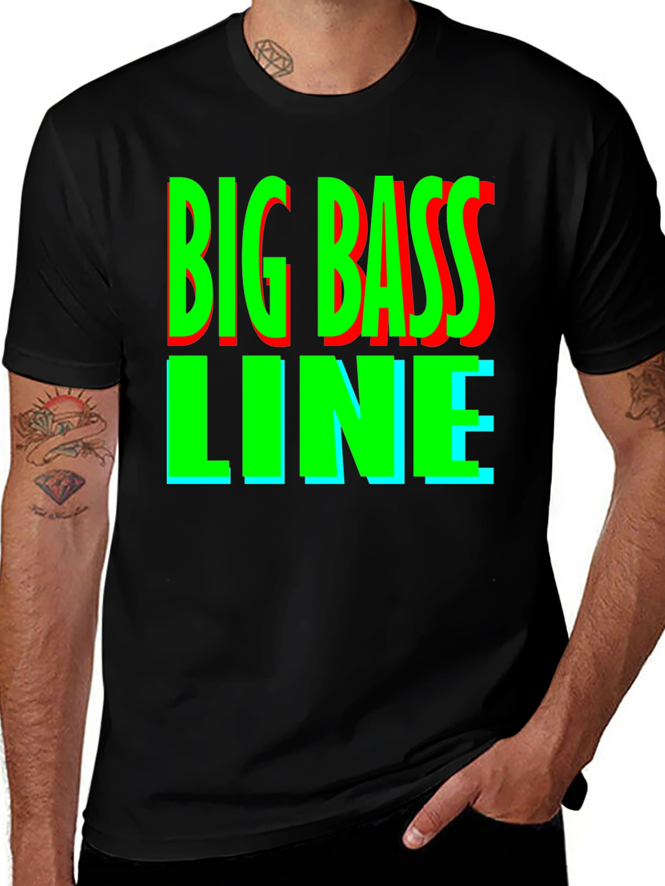 Big Bass Line Graphic Tee - Retro Music Shirt