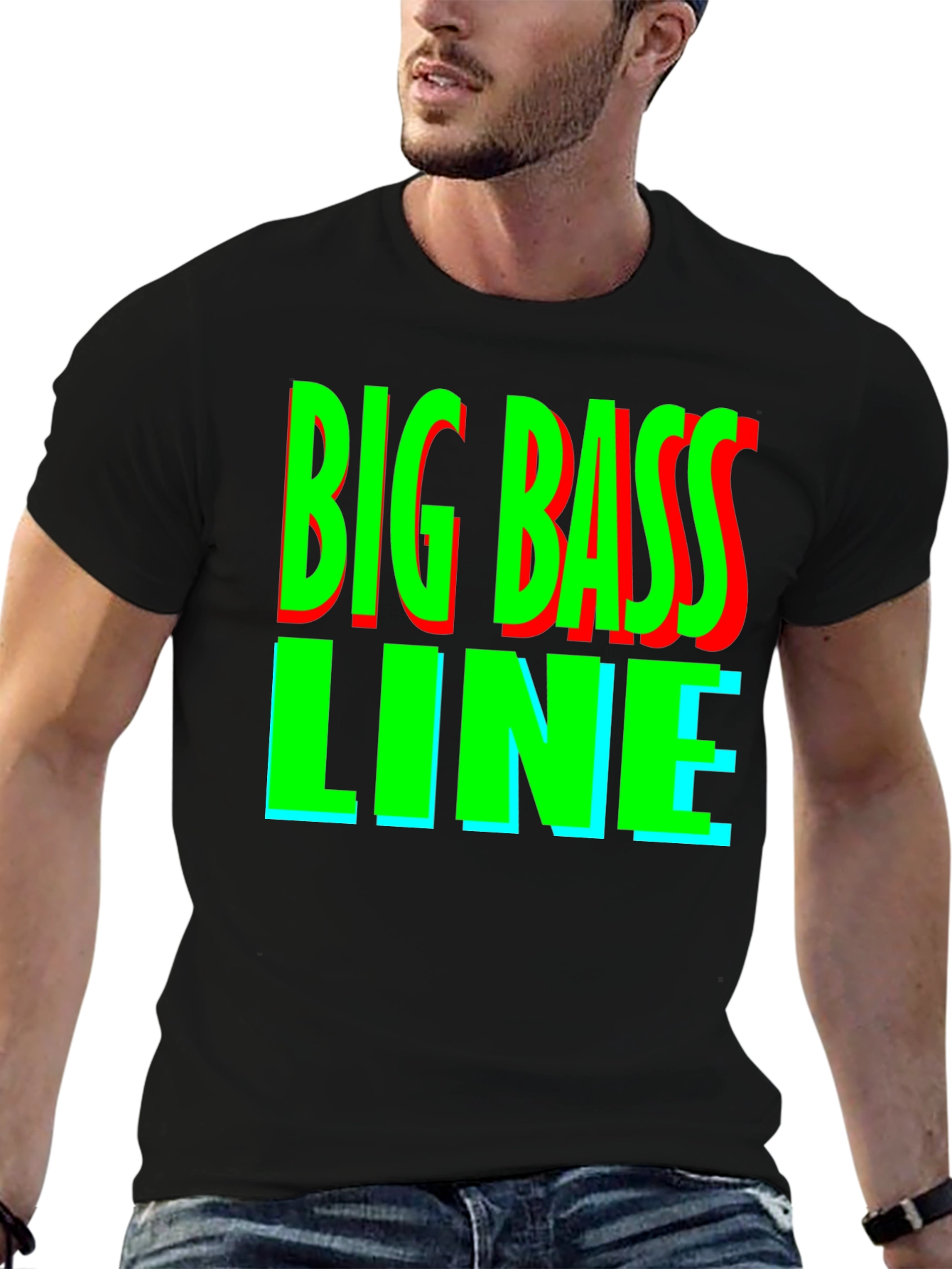 Big Bass Line Graphic Tee - Retro Music Shirt