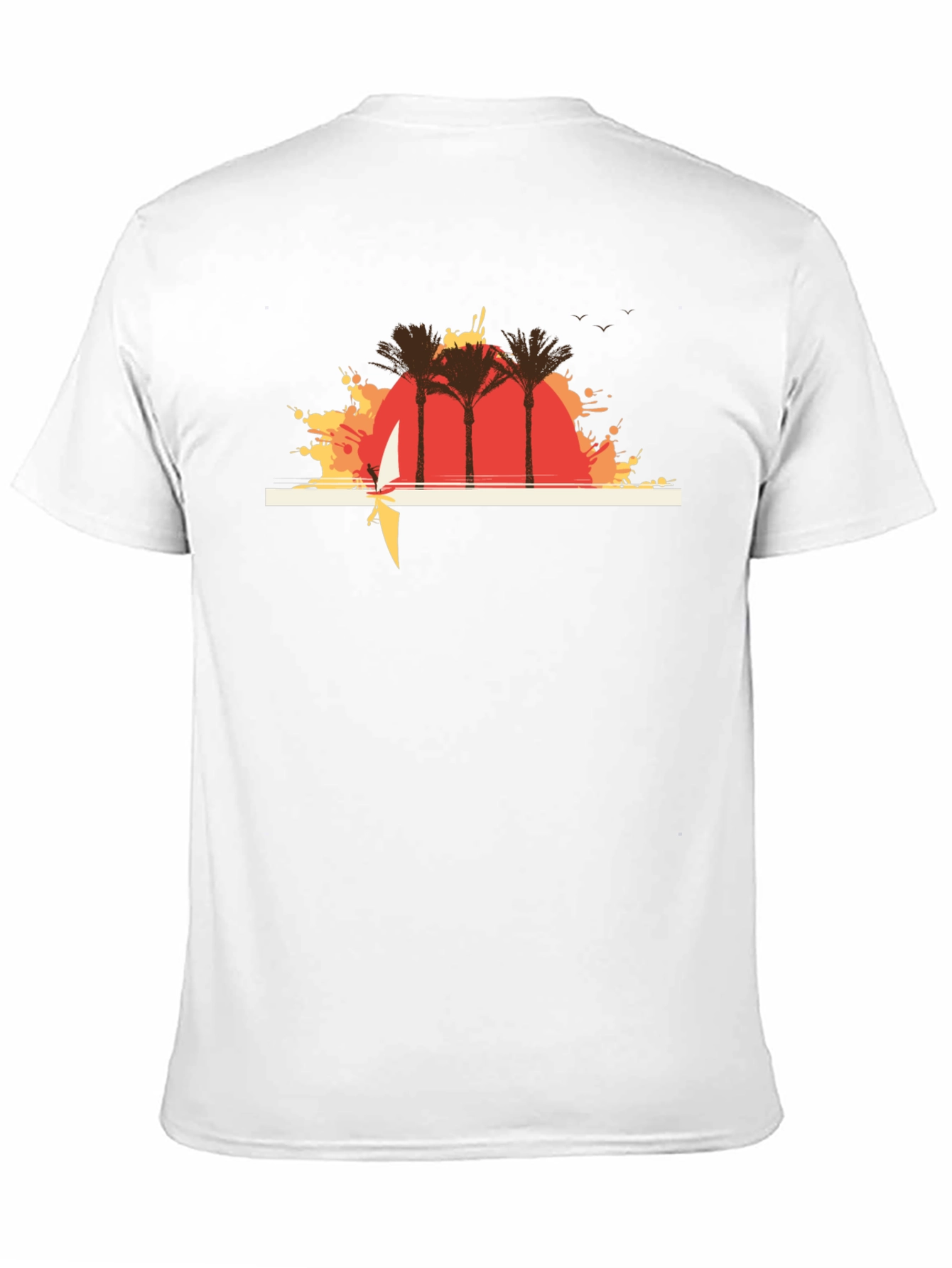 Sunset Palms Graphic T-Shirt - Casual Black Tee