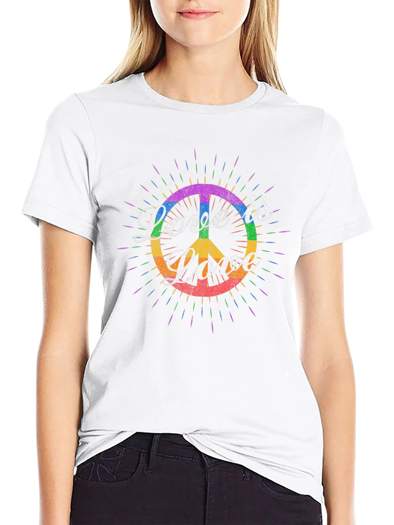 Love is Love LGBT Peace Sign T-Shirt