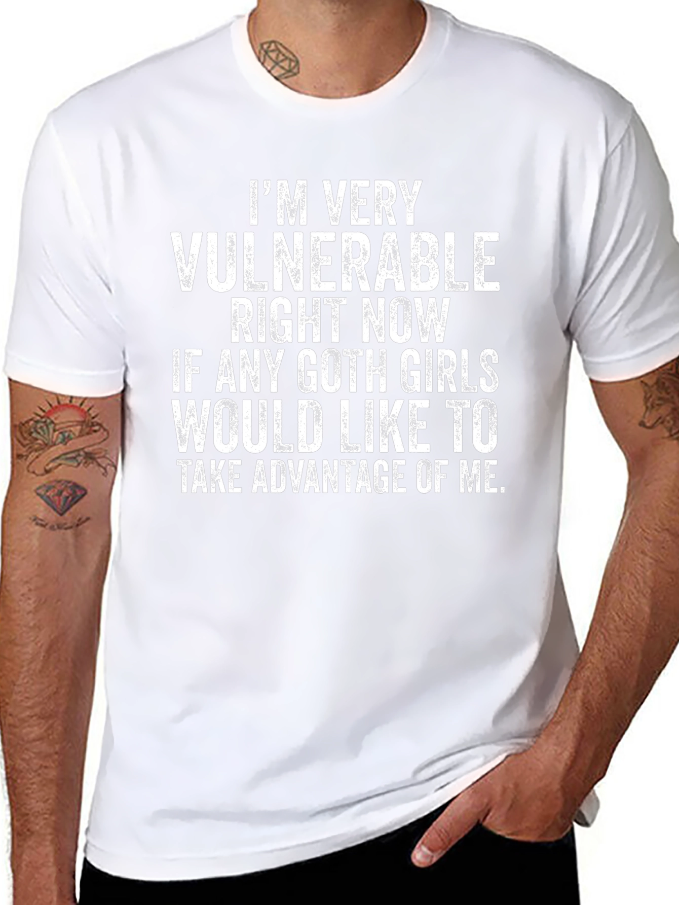 Vulnerable Goth Girls T-Shirt Funny Humor Tee